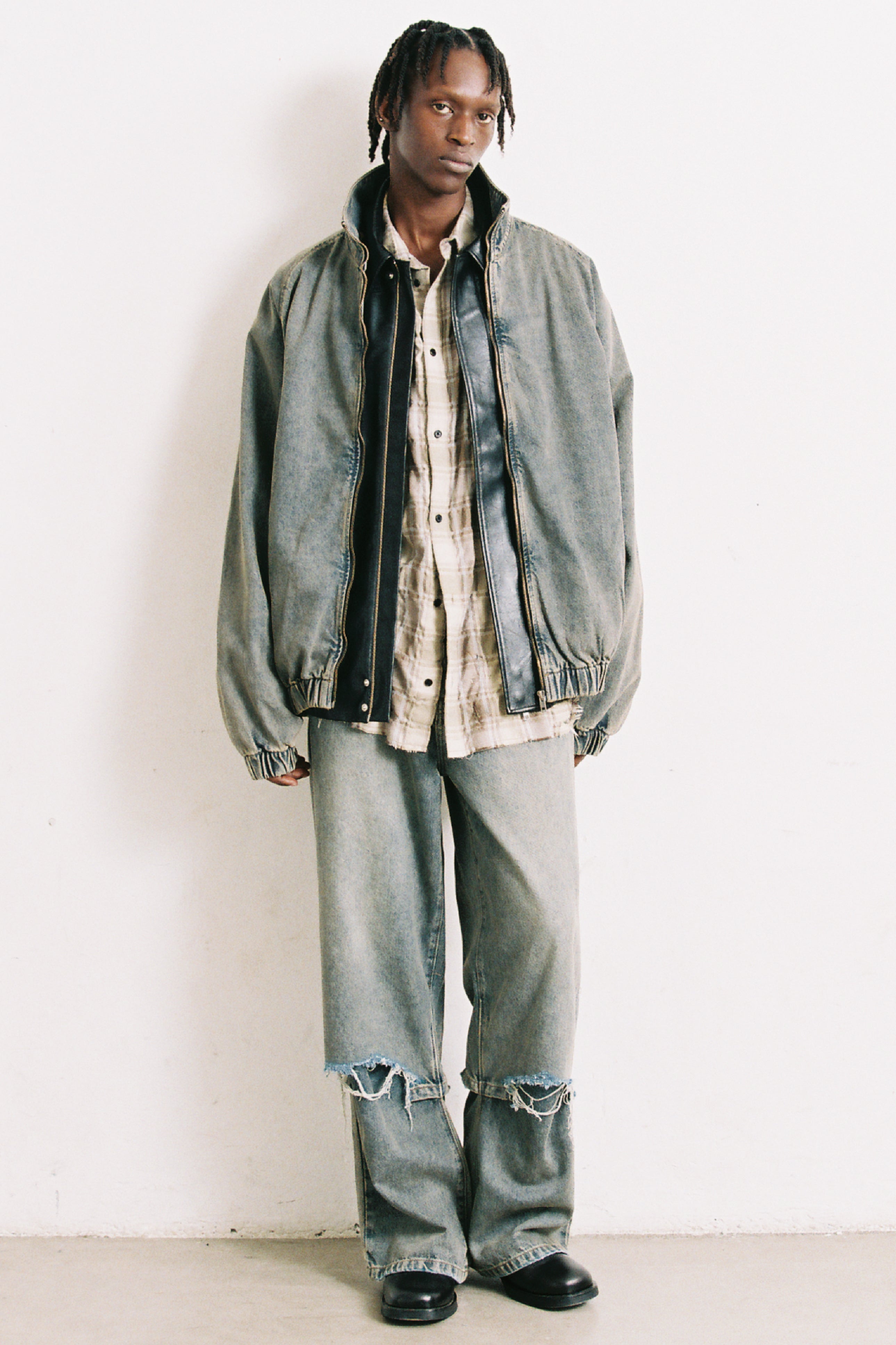 Load image into Gallery viewer, GREY ACID WASH DENIM PRO SPORTS JACKET