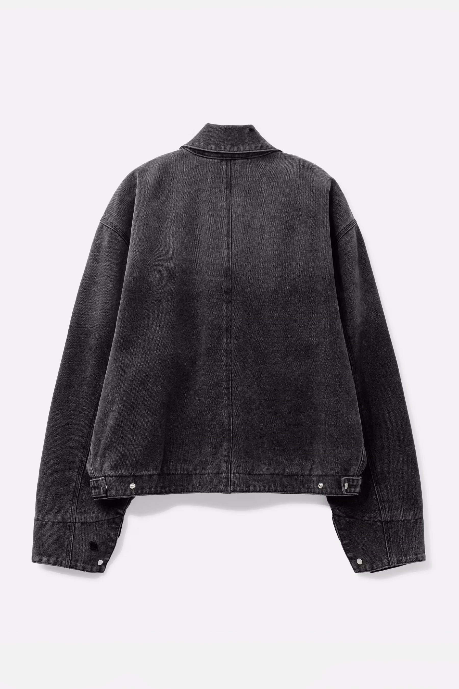 Load image into Gallery viewer, FADED BLACK DAMAGED CANVAS CREW JACKET
