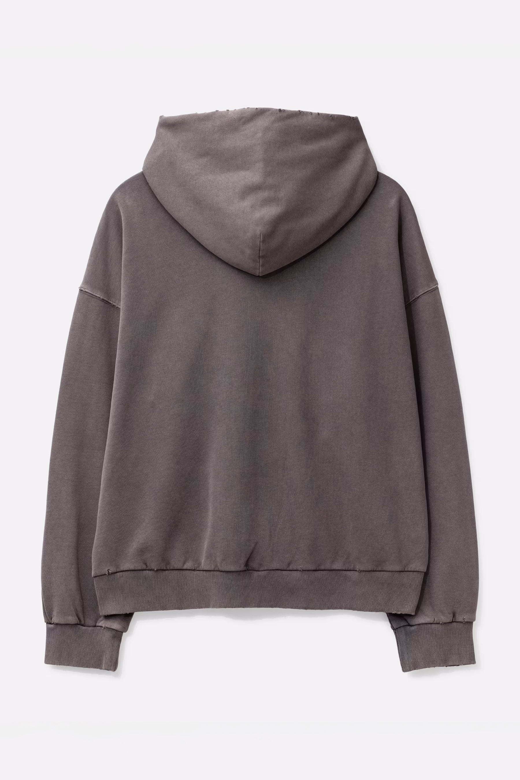 Load image into Gallery viewer, BROWN WASHED DISTRESSED ZIP UP HOODIE