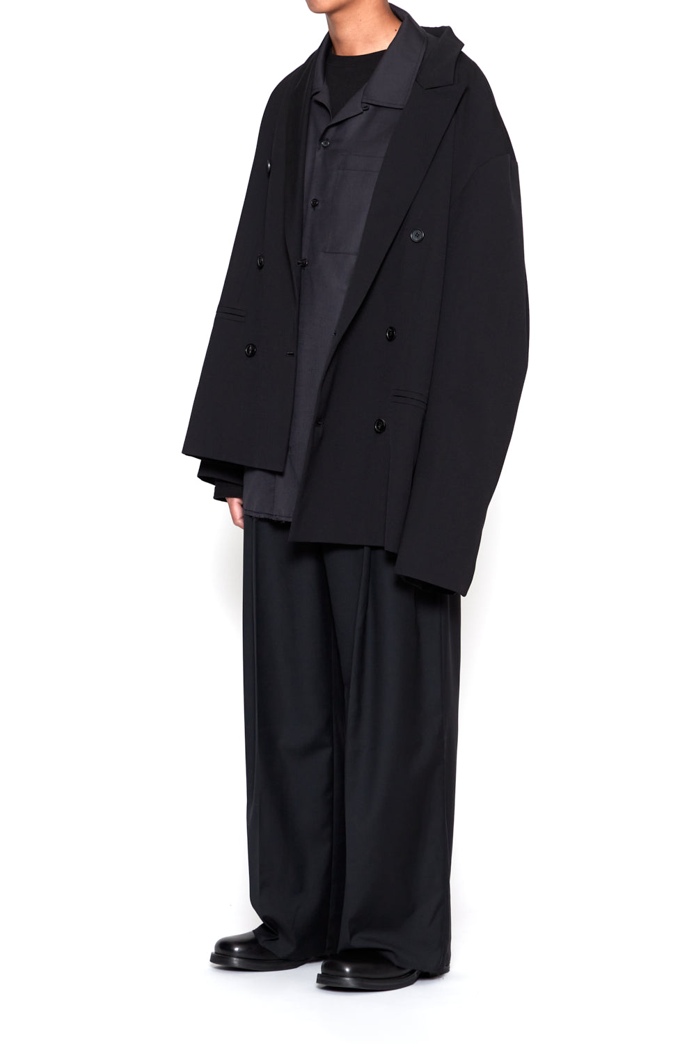 Load image into Gallery viewer, BLACK BREAK CUT PLEATED LENTO SLACK