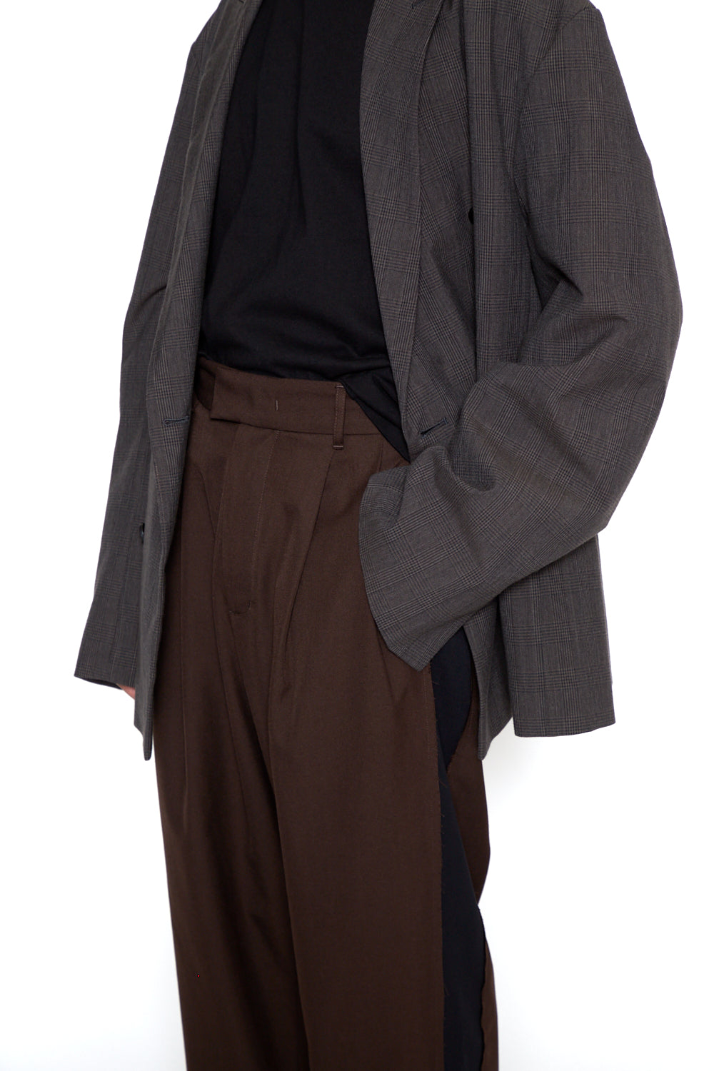 BROWN CHAMBER SIDE PANEL PANTS