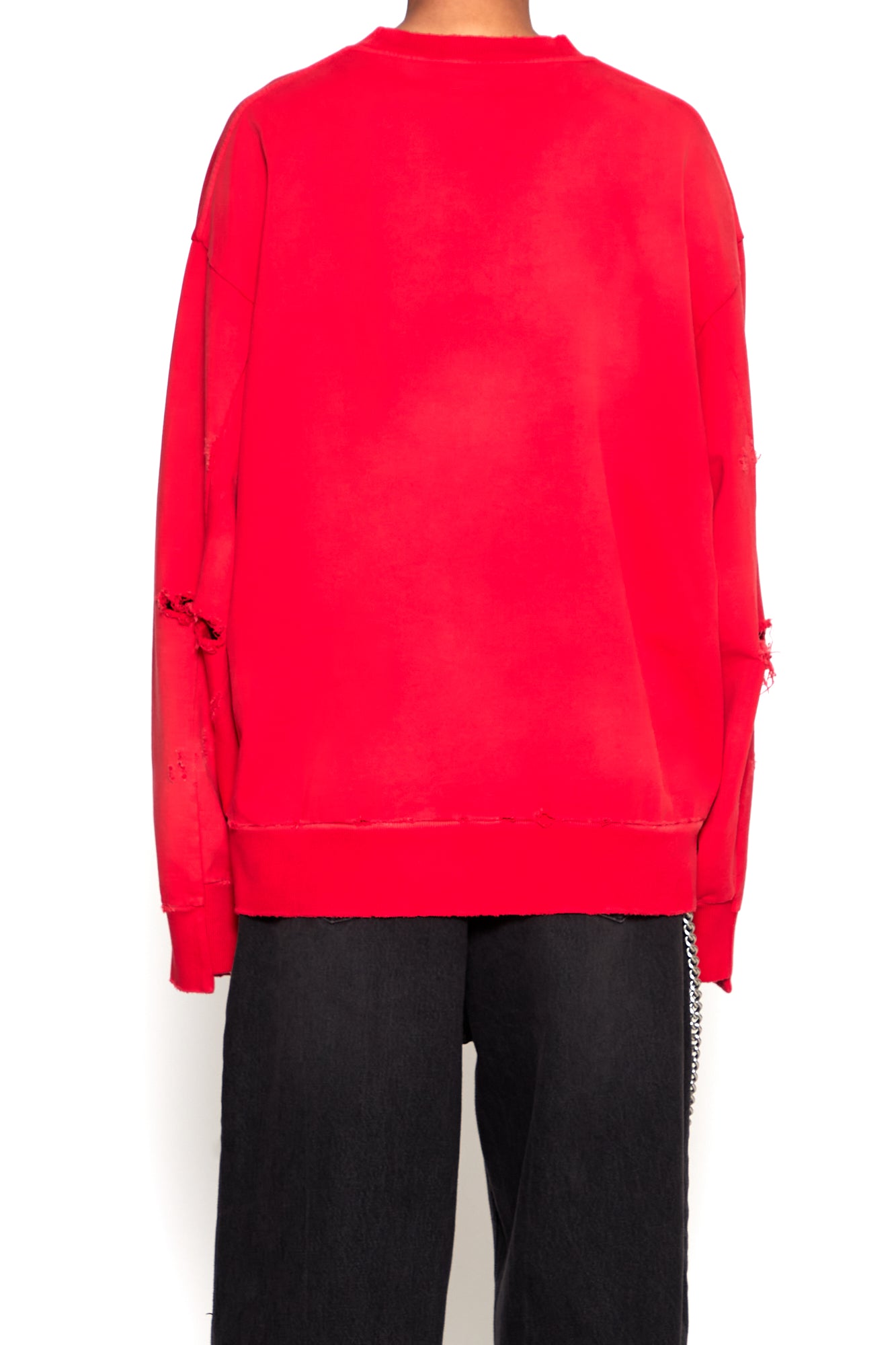 Load image into Gallery viewer, RED WASHED DISTRESSED AGING SWEATSHIRT