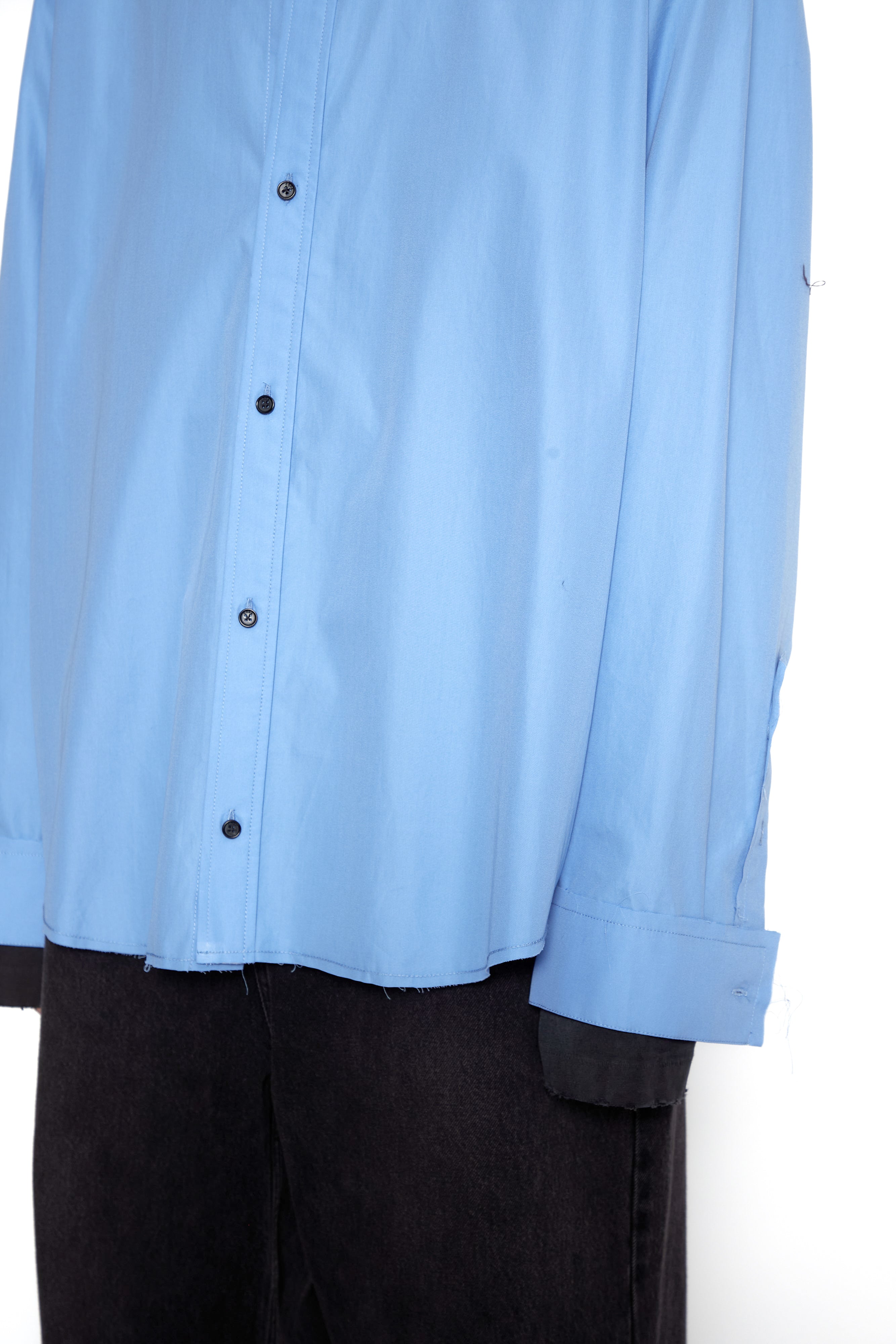 Load image into Gallery viewer, BLUE THOMAS MASON POPLIN RAW EDGES STRUCTURED SHIRT