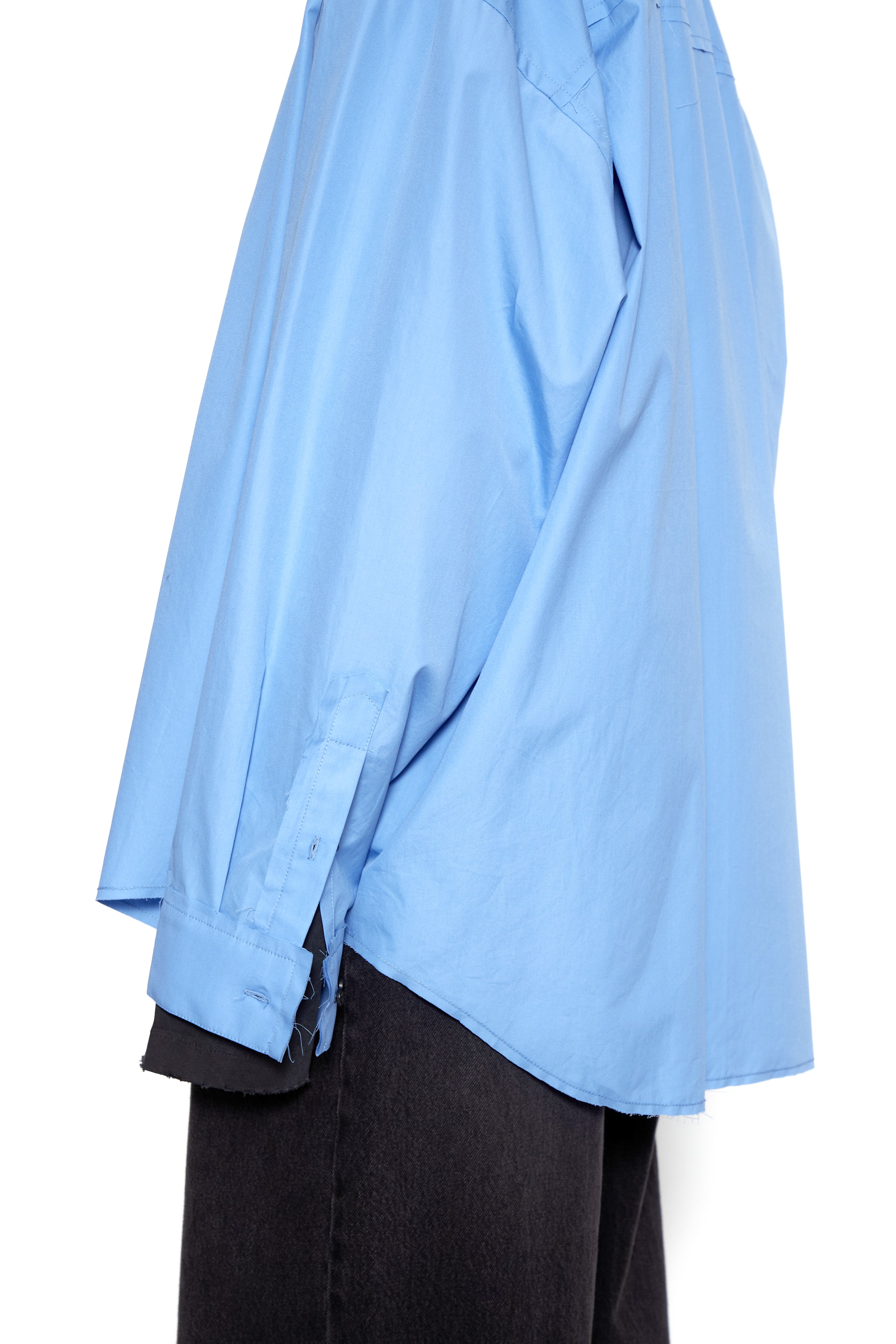 Load image into Gallery viewer, BLUE THOMAS MASON POPLIN RAW EDGES STRUCTURED SHIRT