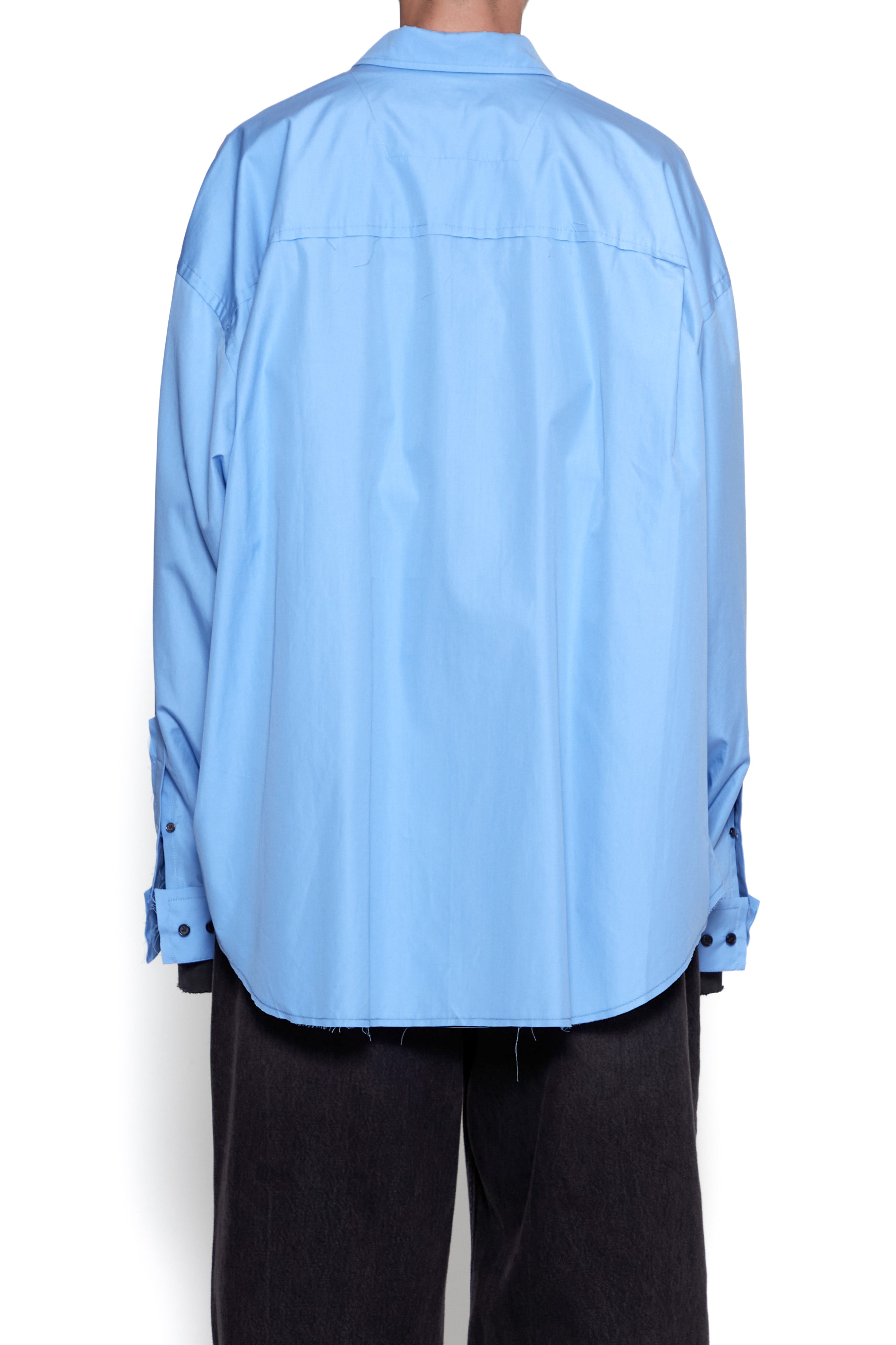 Load image into Gallery viewer, BLUE THOMAS MASON POPLIN RAW EDGES STRUCTURED SHIRT