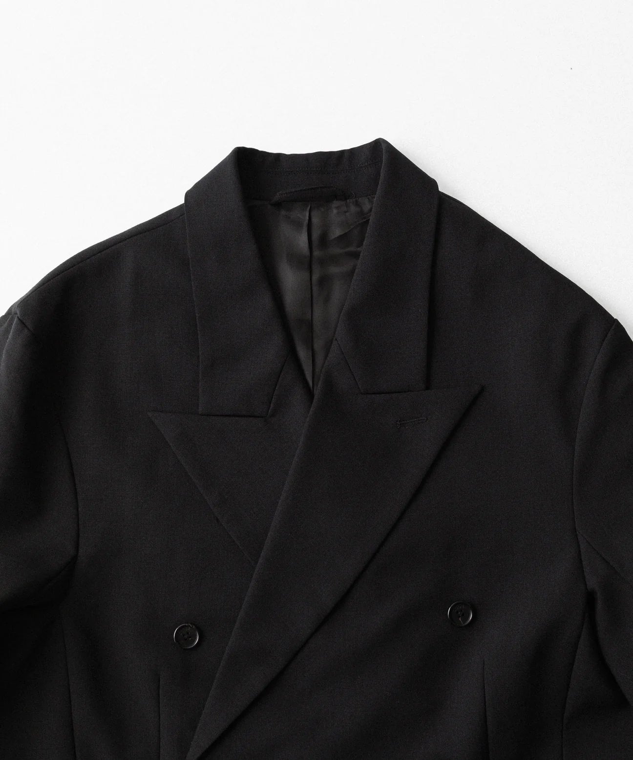 Load image into Gallery viewer, BLACK WOOL CUT OFF DOUBLE BREASTED LENTO BLAZER