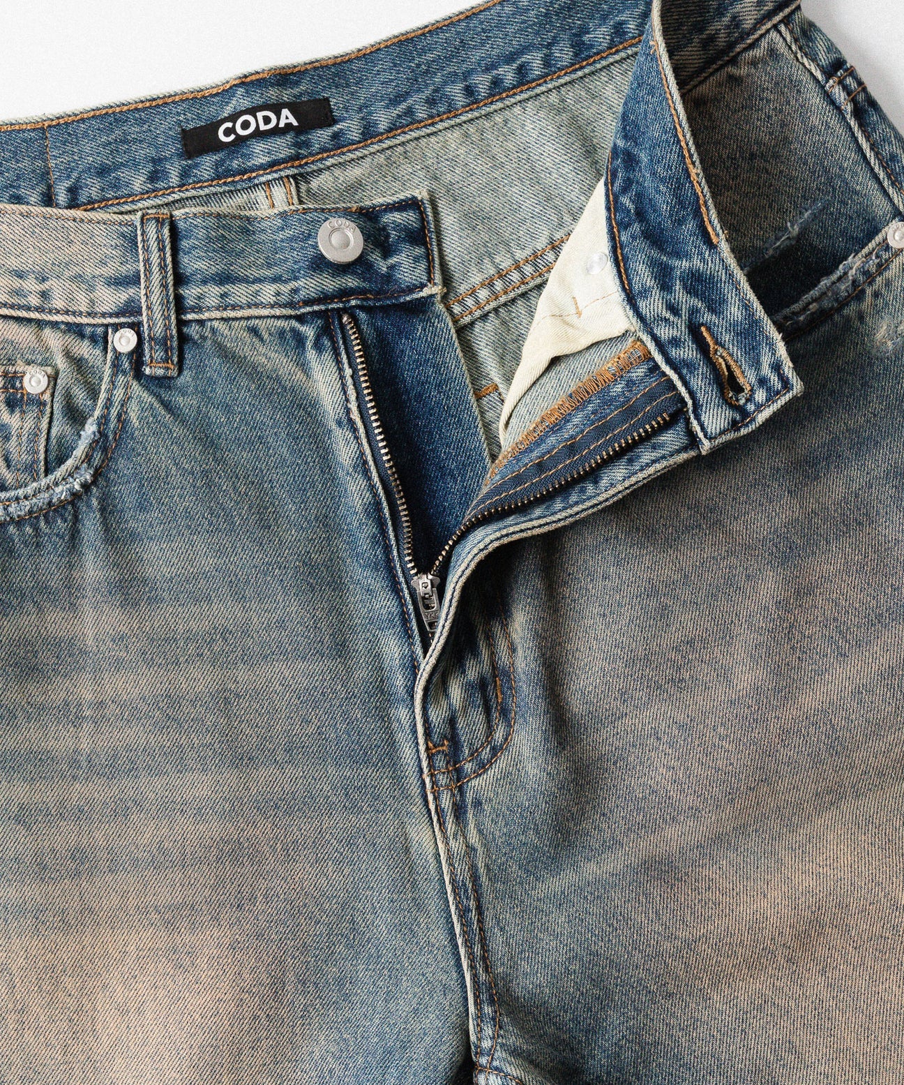 Load image into Gallery viewer, FADED DIRTY INDIGO WASHED BREAK CUT WIDE FLARED JEANS
