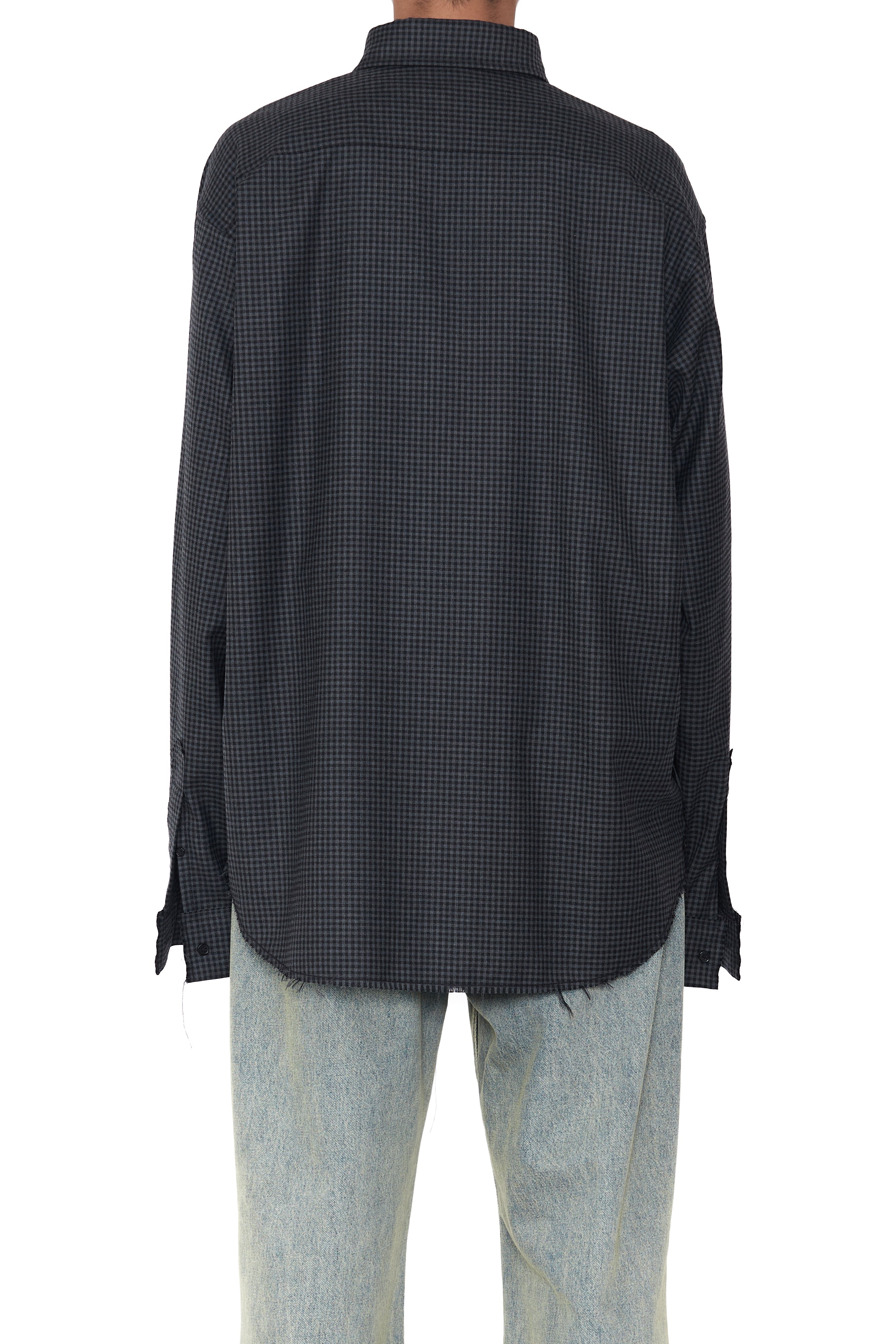 Load image into Gallery viewer, GREY CHECK BUTTON DOWN SHIFT SHIRT
