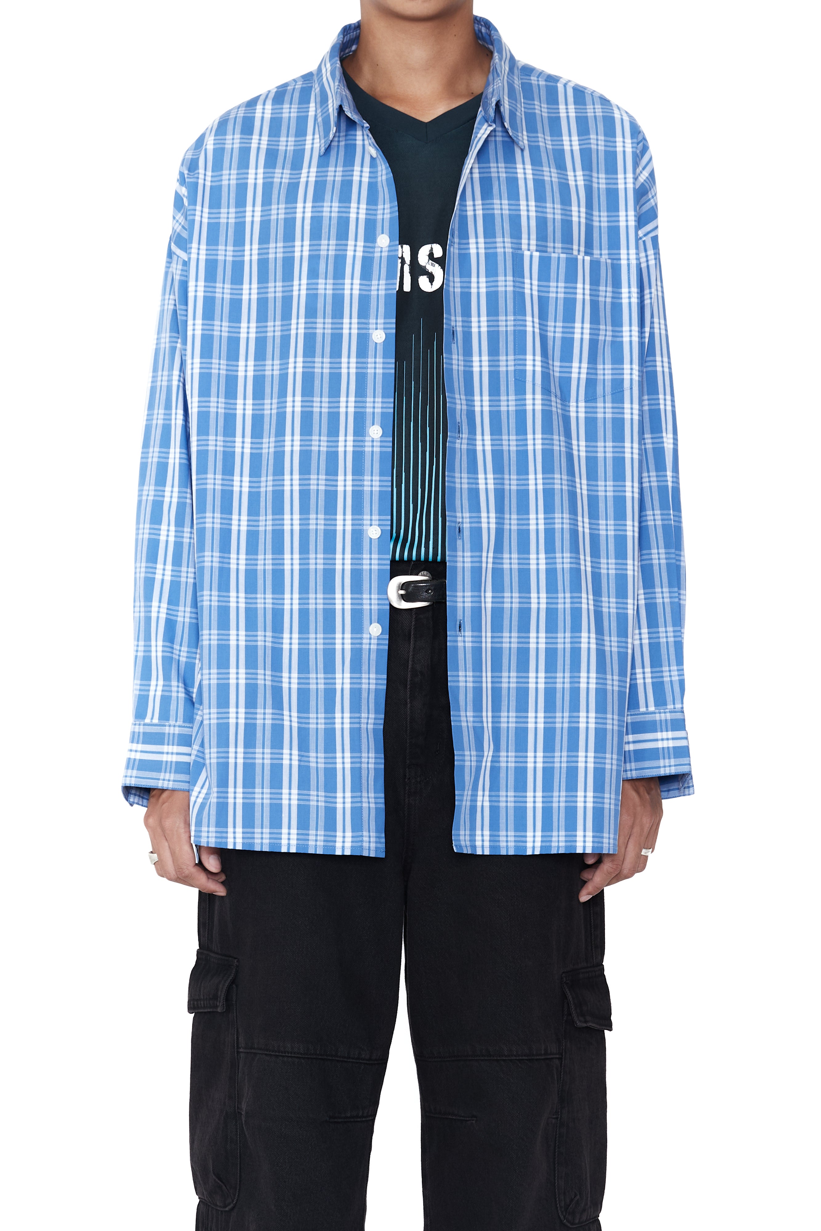 Load image into Gallery viewer, BLUE CHECK BACK YOKE SHIRT