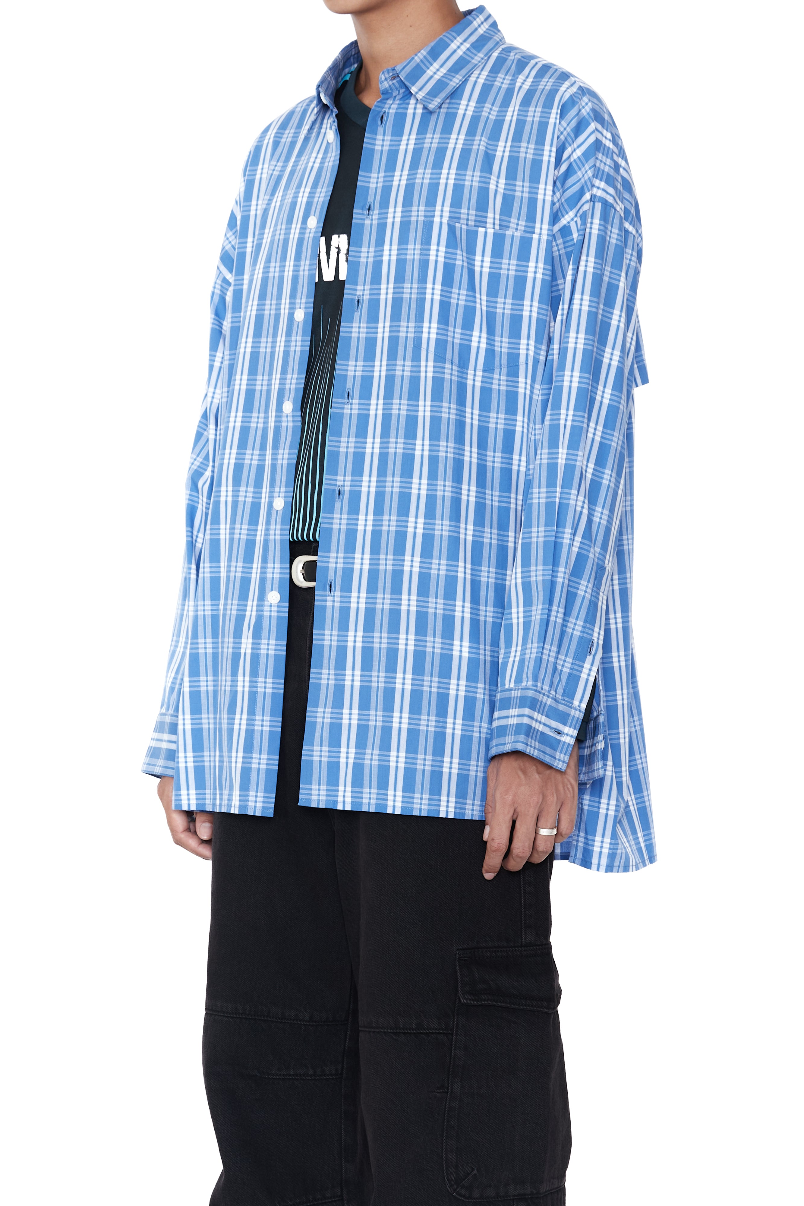 Load image into Gallery viewer, BLUE CHECK BACK YOKE SHIRT