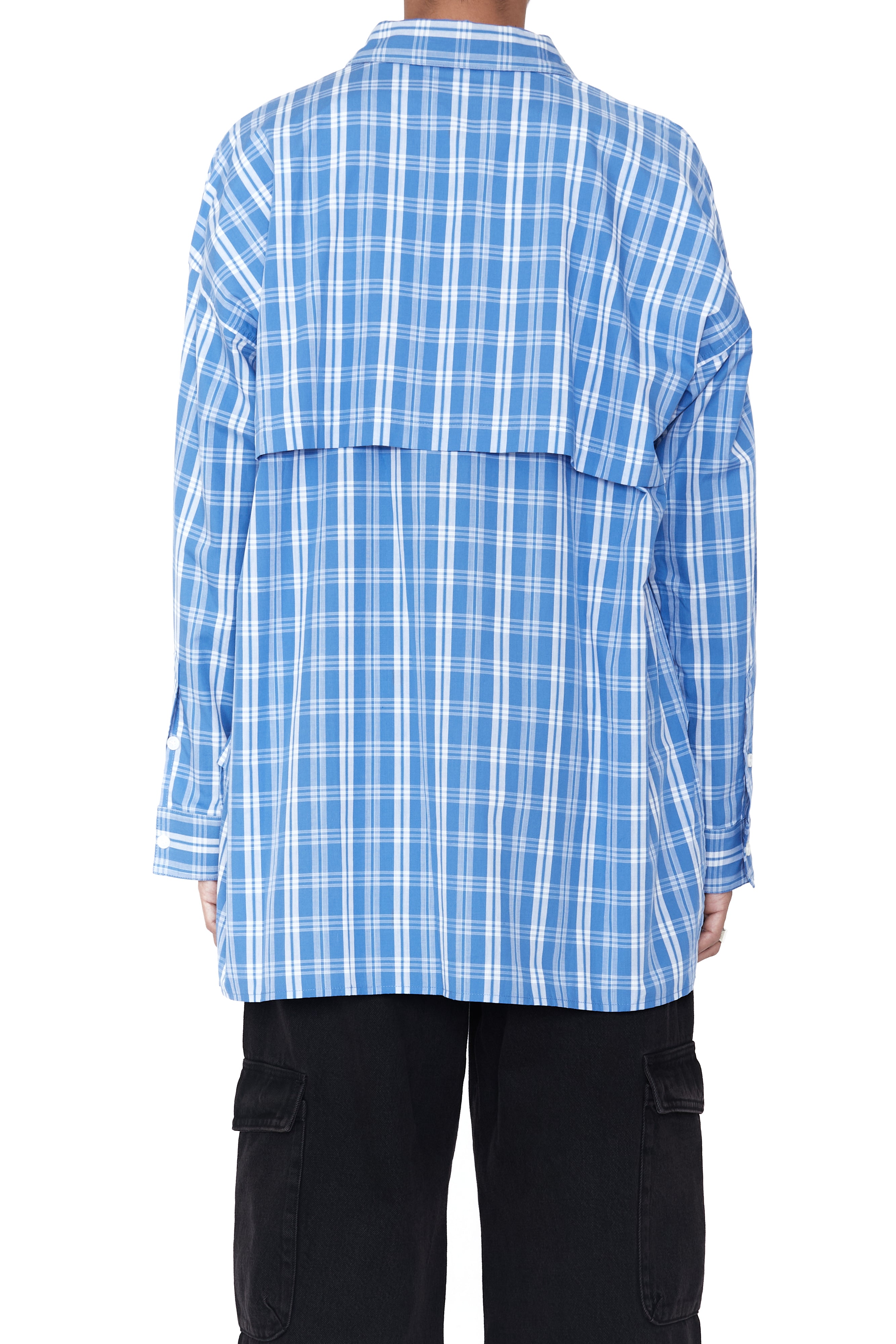 Load image into Gallery viewer, BLUE CHECK BACK YOKE SHIRT
