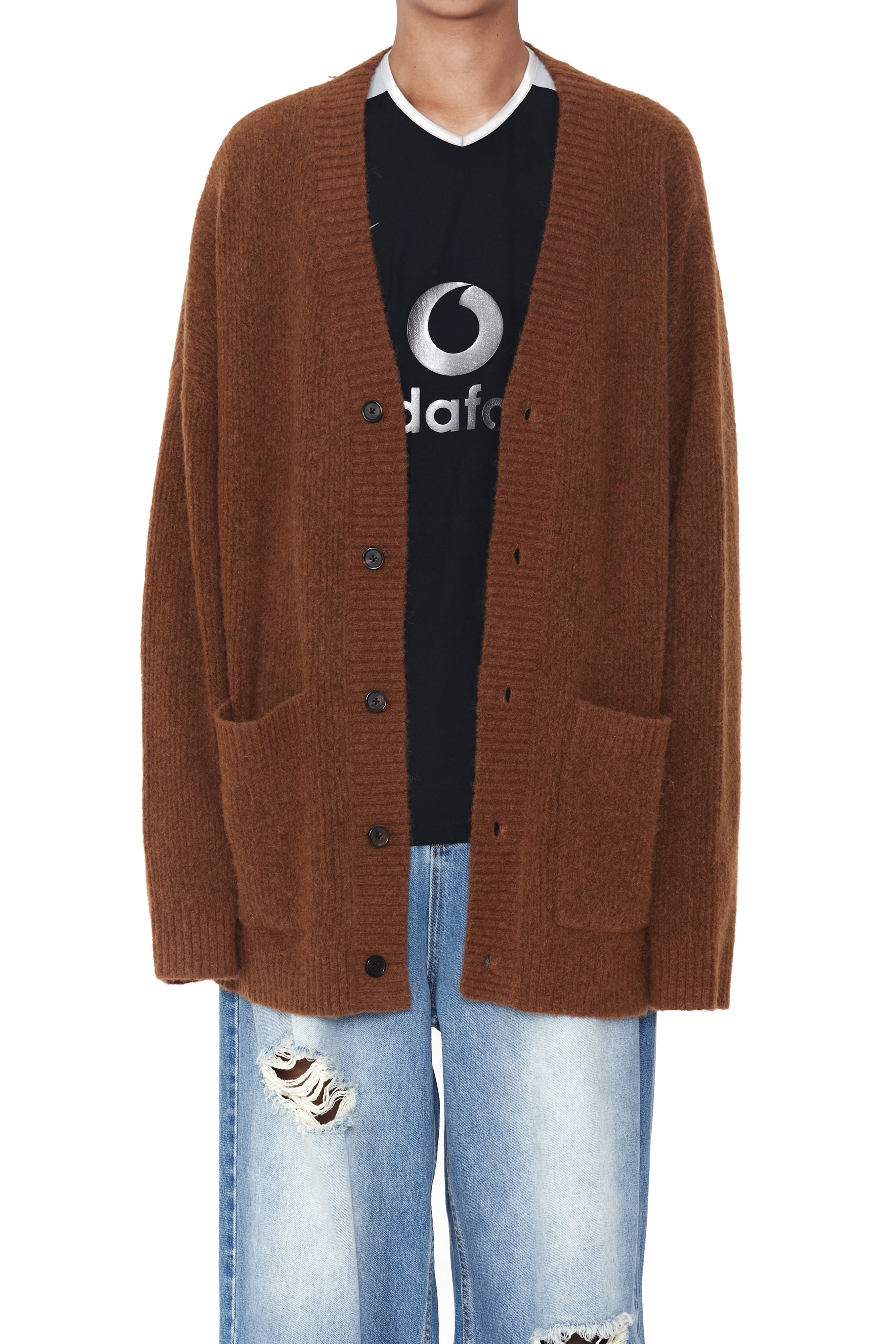 Load image into Gallery viewer, BROWN BABY ALPACA MOHAIR CABIN CARDIGAN