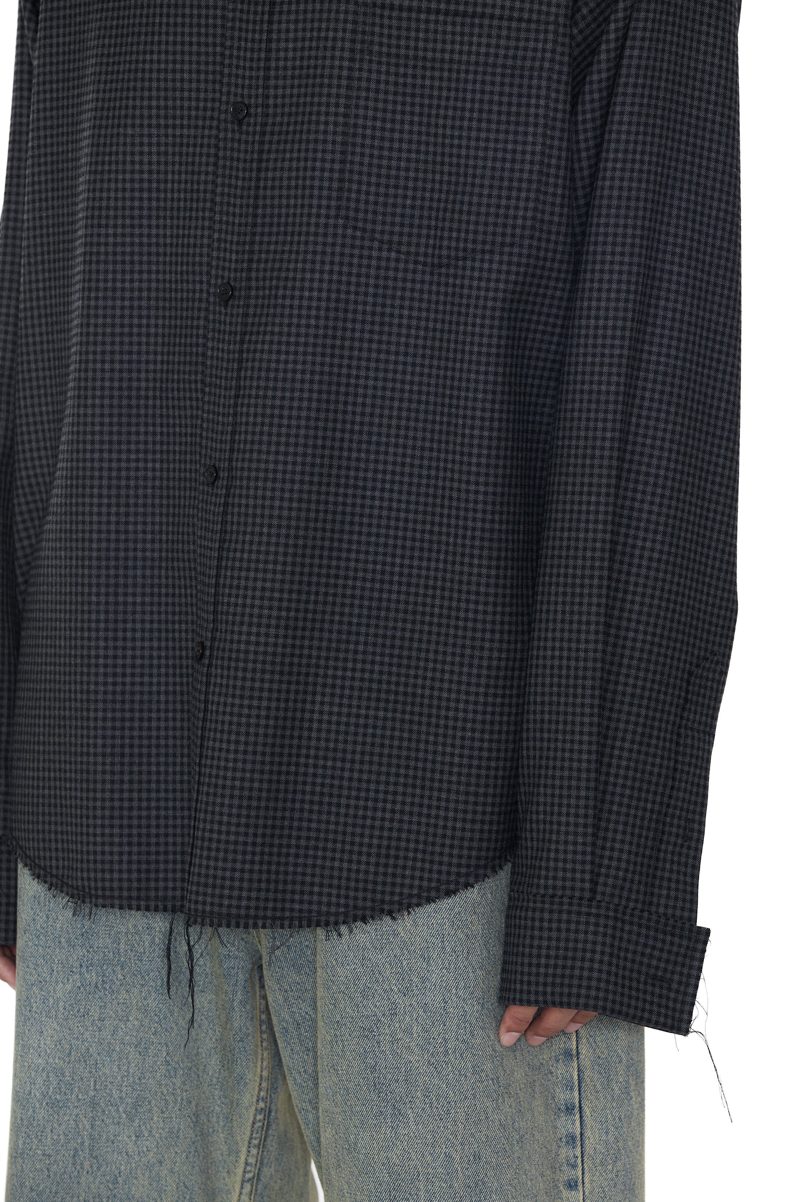 Load image into Gallery viewer, GREY CHECK BUTTON DOWN SHIFT SHIRT