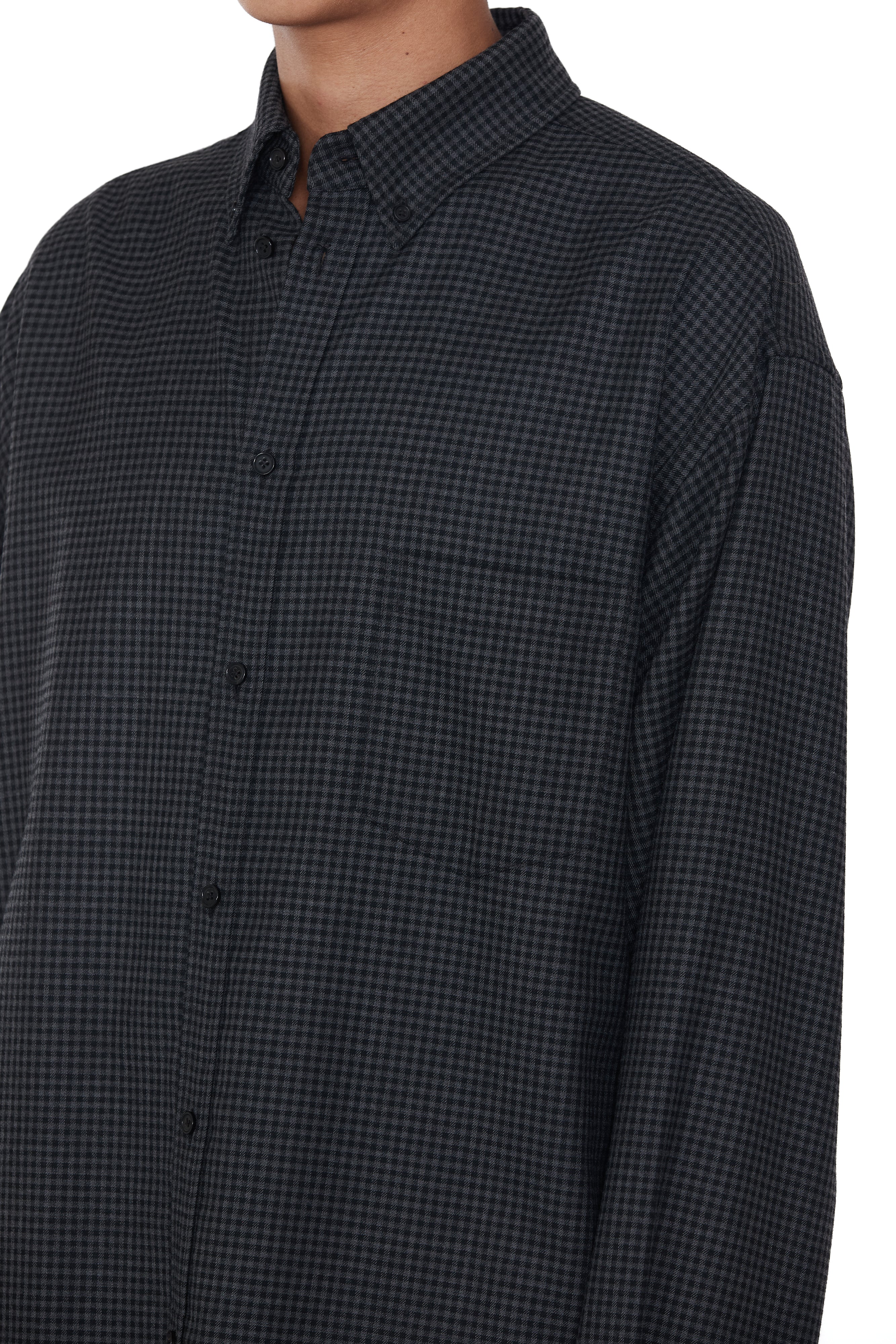 Load image into Gallery viewer, GREY CHECK BUTTON DOWN SHIFT SHIRT