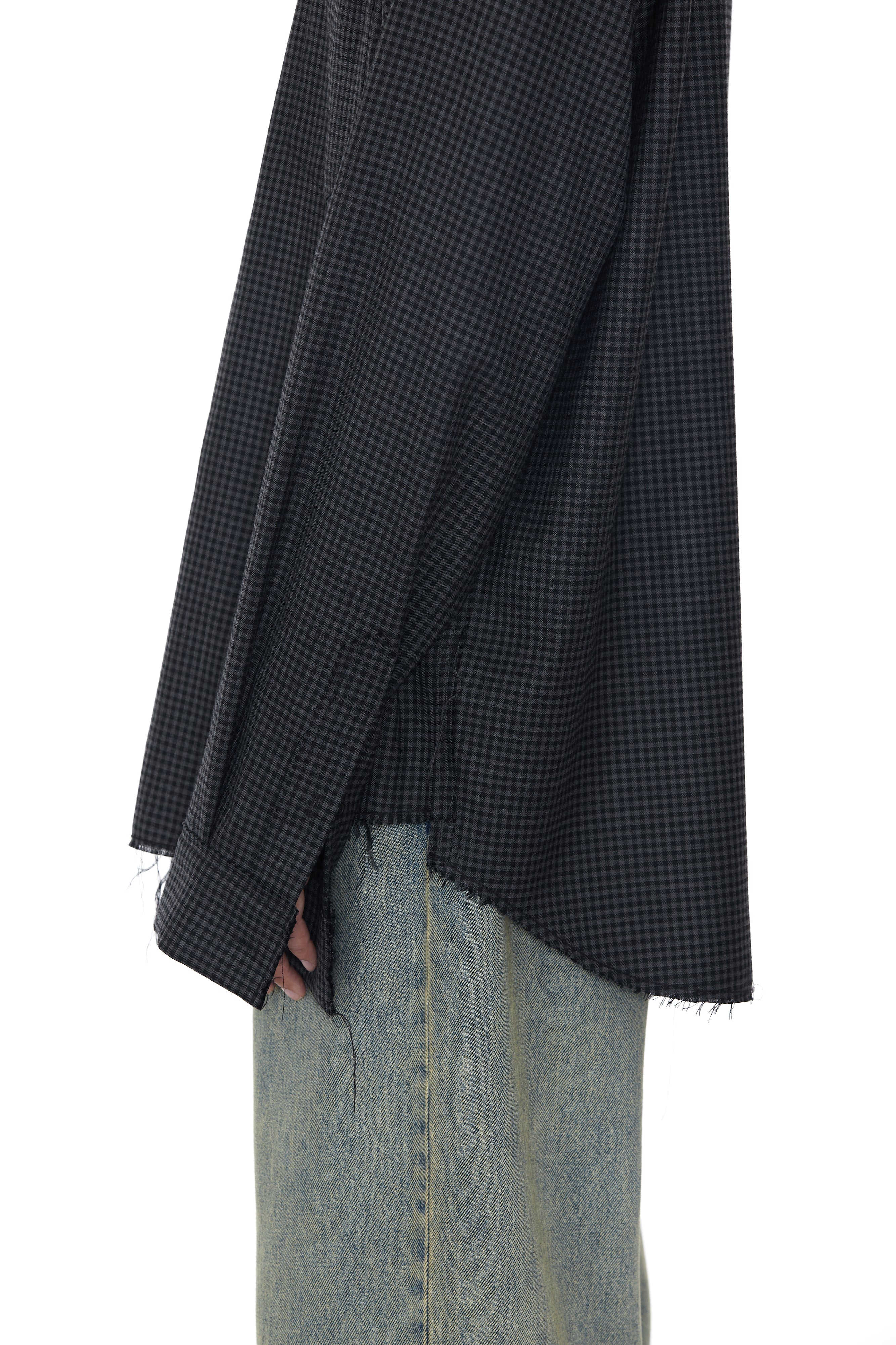 Load image into Gallery viewer, GREY CHECK BUTTON DOWN SHIFT SHIRT