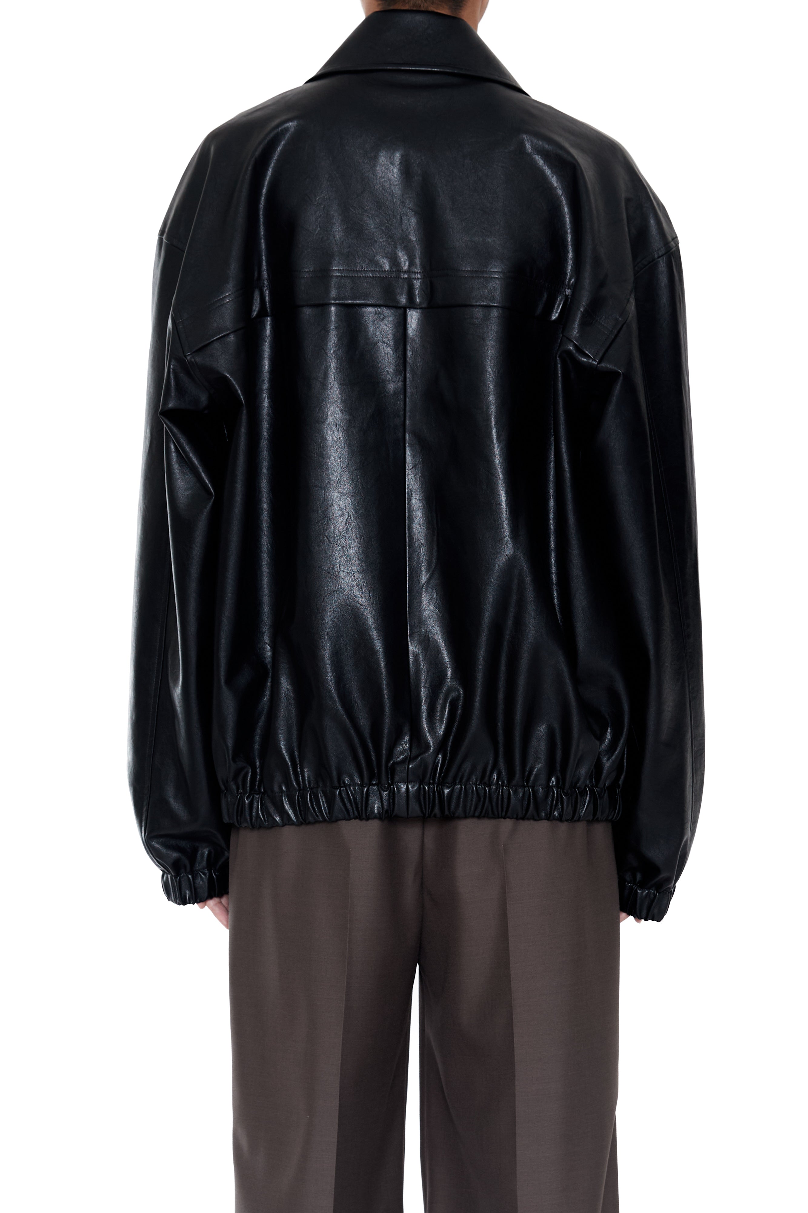 Load image into Gallery viewer, BLACK SYNTHETIC LEATHER CLUB JACKET