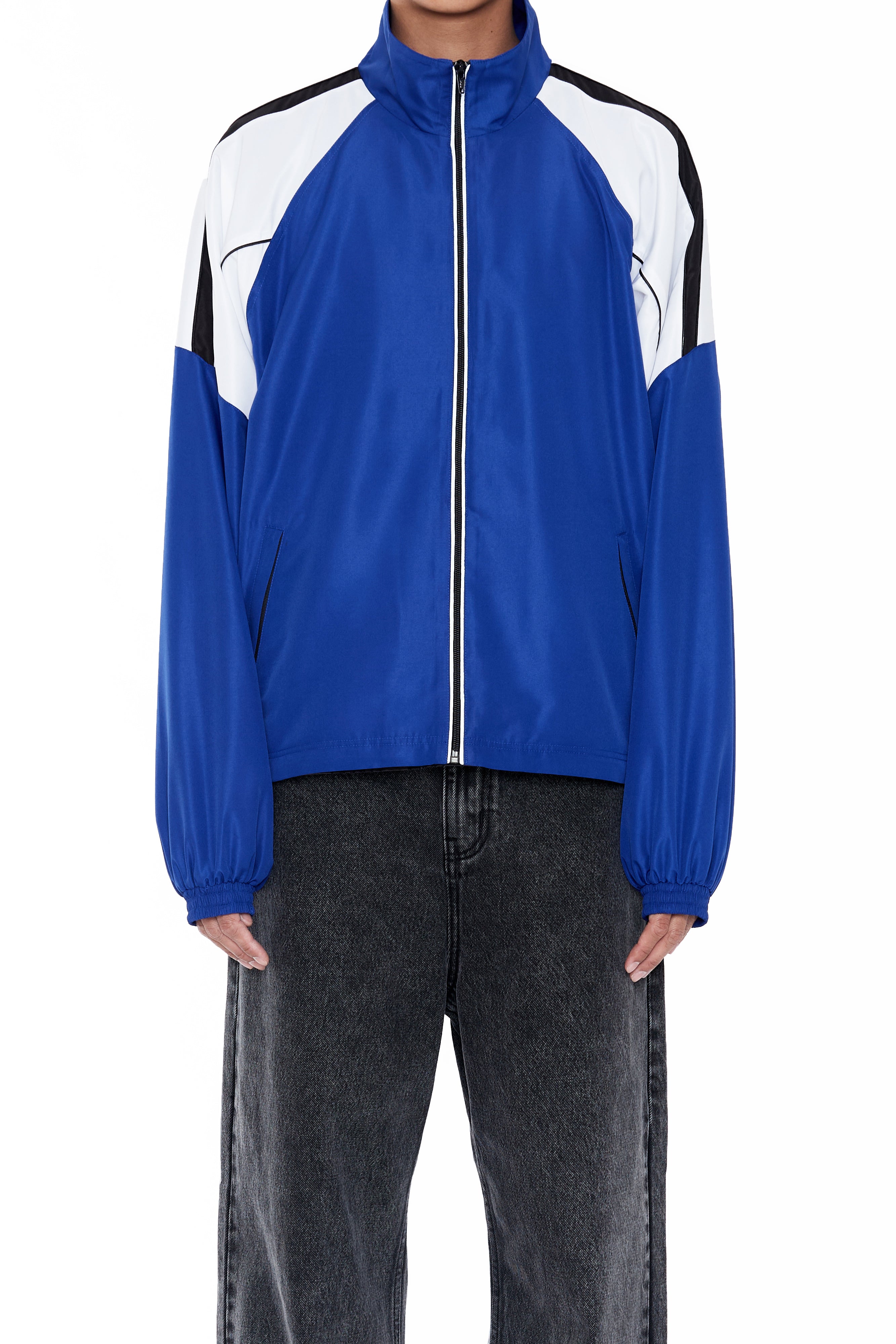 Load image into Gallery viewer, BLUE 90S SHRUNKEN TRACK JACKET