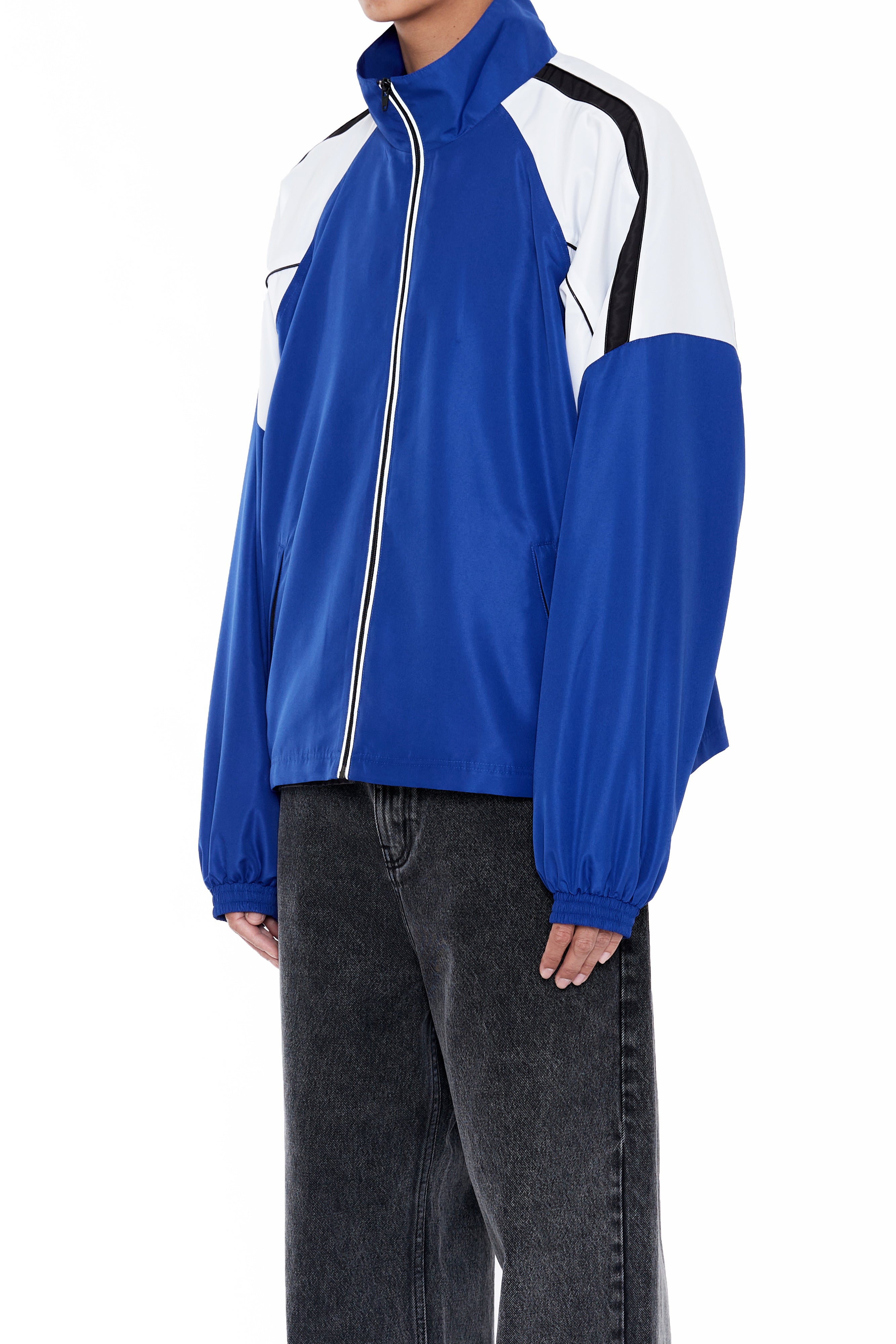 Load image into Gallery viewer, BLUE 90S SHRUNKEN TRACK JACKET
