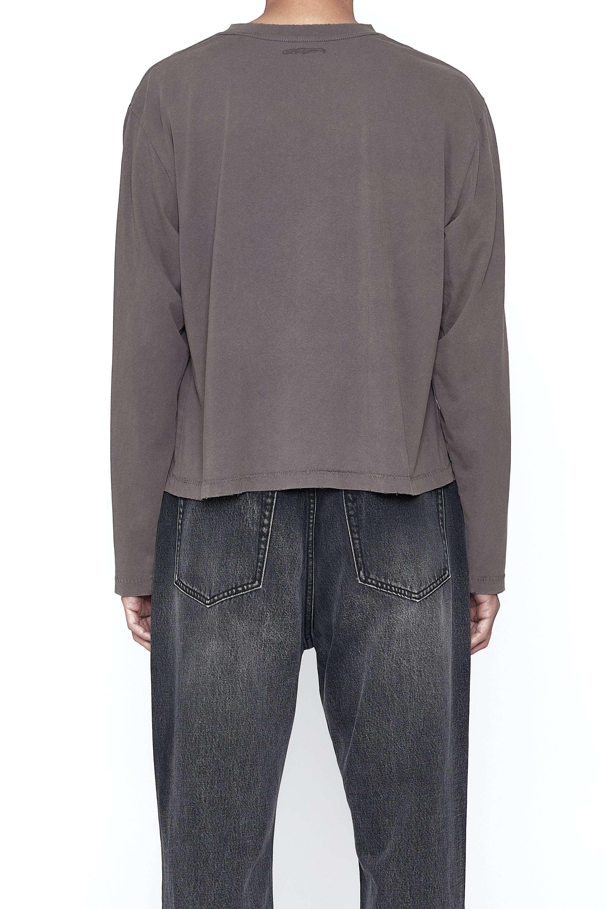 Load image into Gallery viewer, GREY WASHED LIGHT HAWK LS THRIFT CUT T-SHIRT