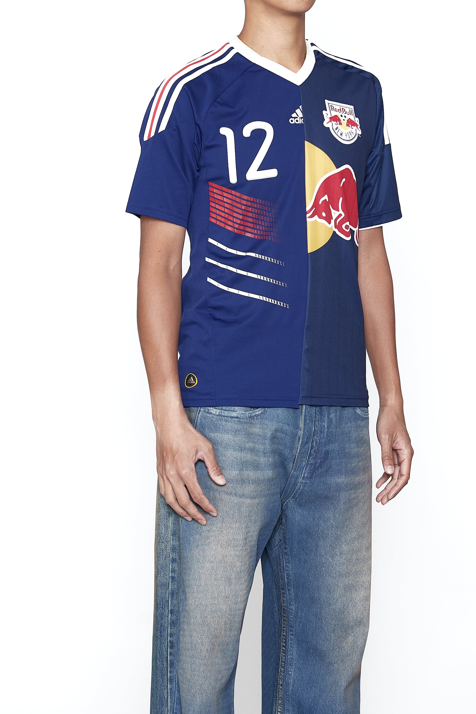 Load image into Gallery viewer, RECONSTRUCTED HYBRID VINTAGE SHRUNKEN SHORTSLEEVE FOOTBALL JERSEY (THIERRY HENRY A)