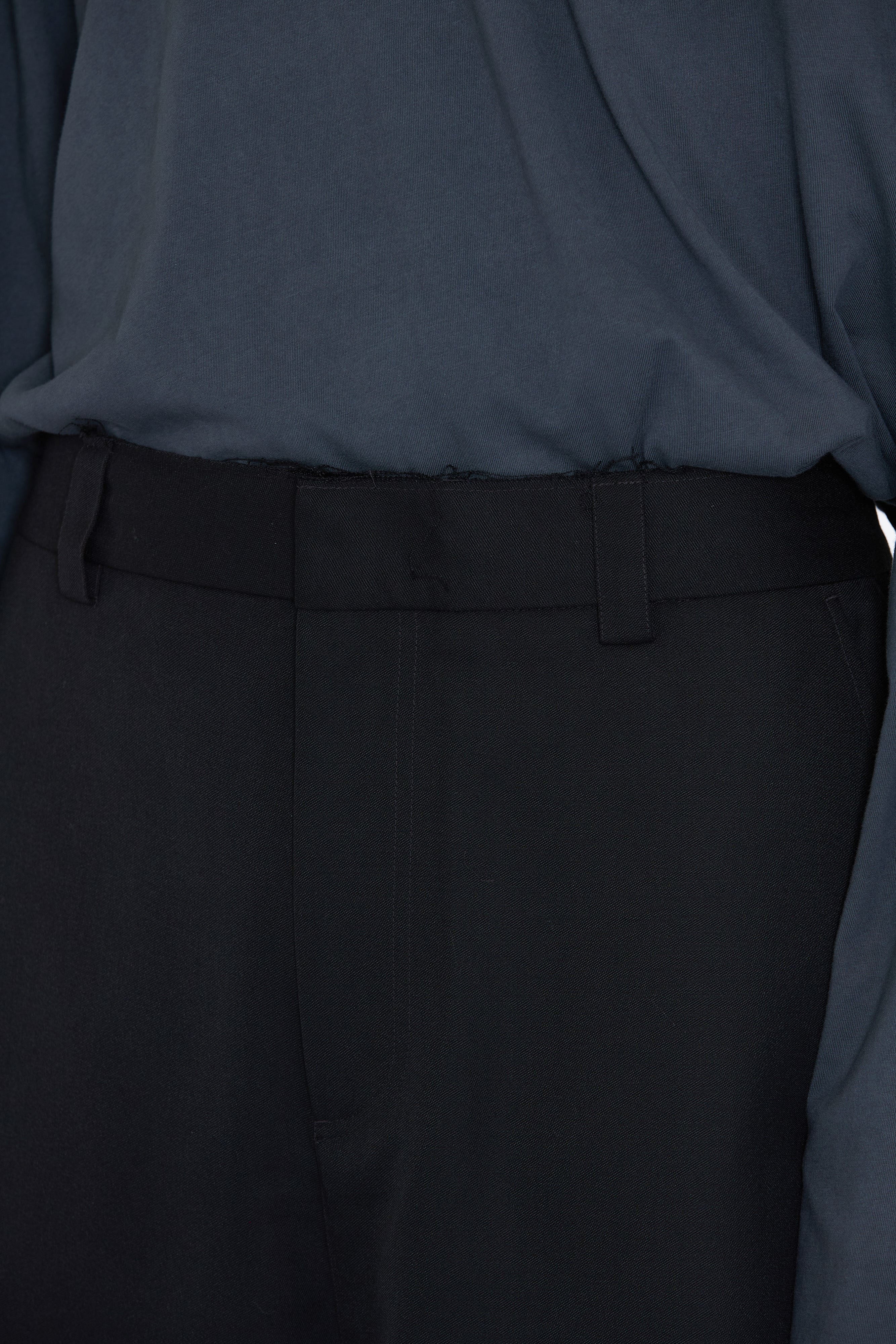 Load image into Gallery viewer, BLACK WOOL GABARDINE OVERSIZED DEMOLISHED SLACK
