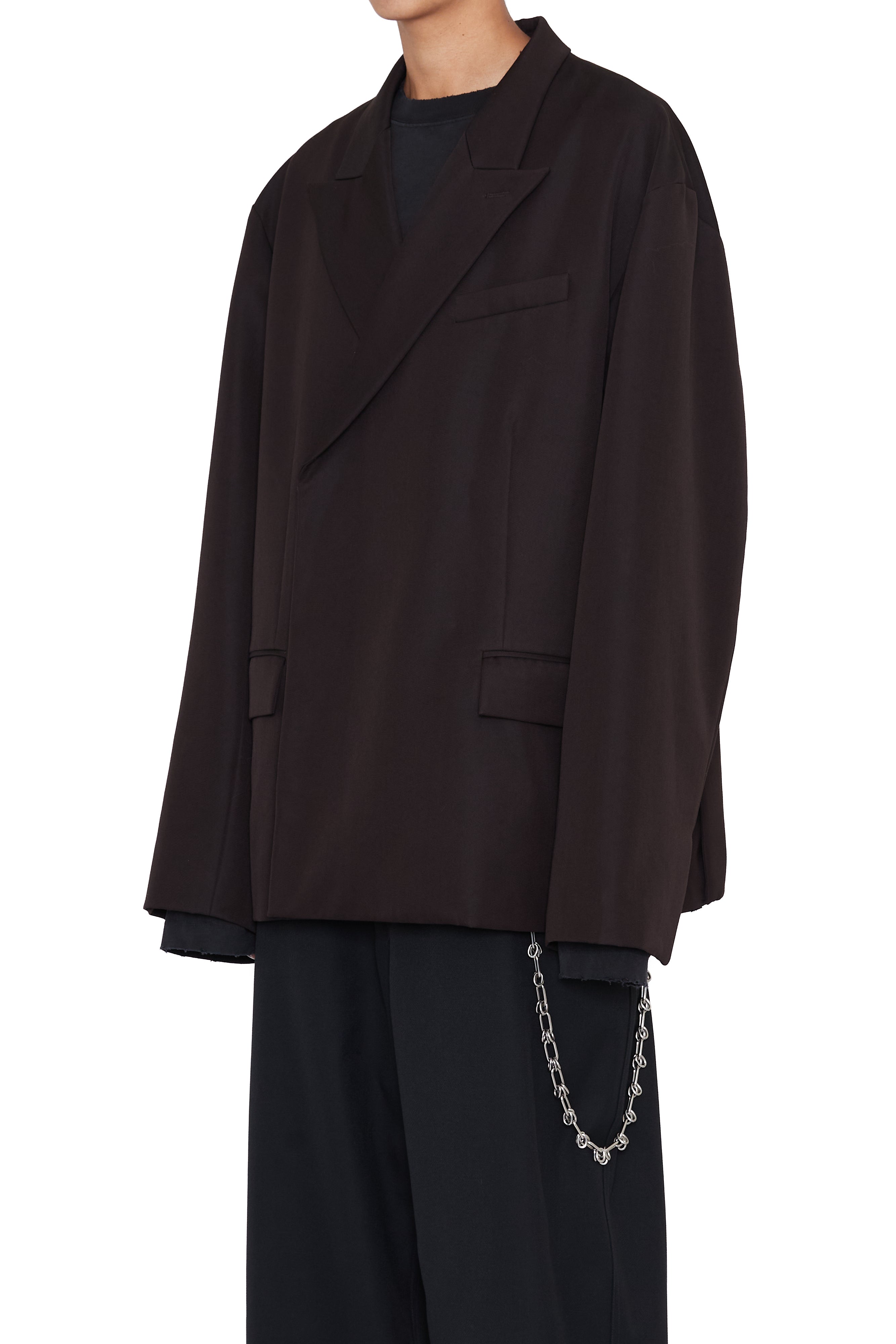 Load image into Gallery viewer, BROWN DOUBLE BREASTED OVERSIZED JAZZ BLAZER