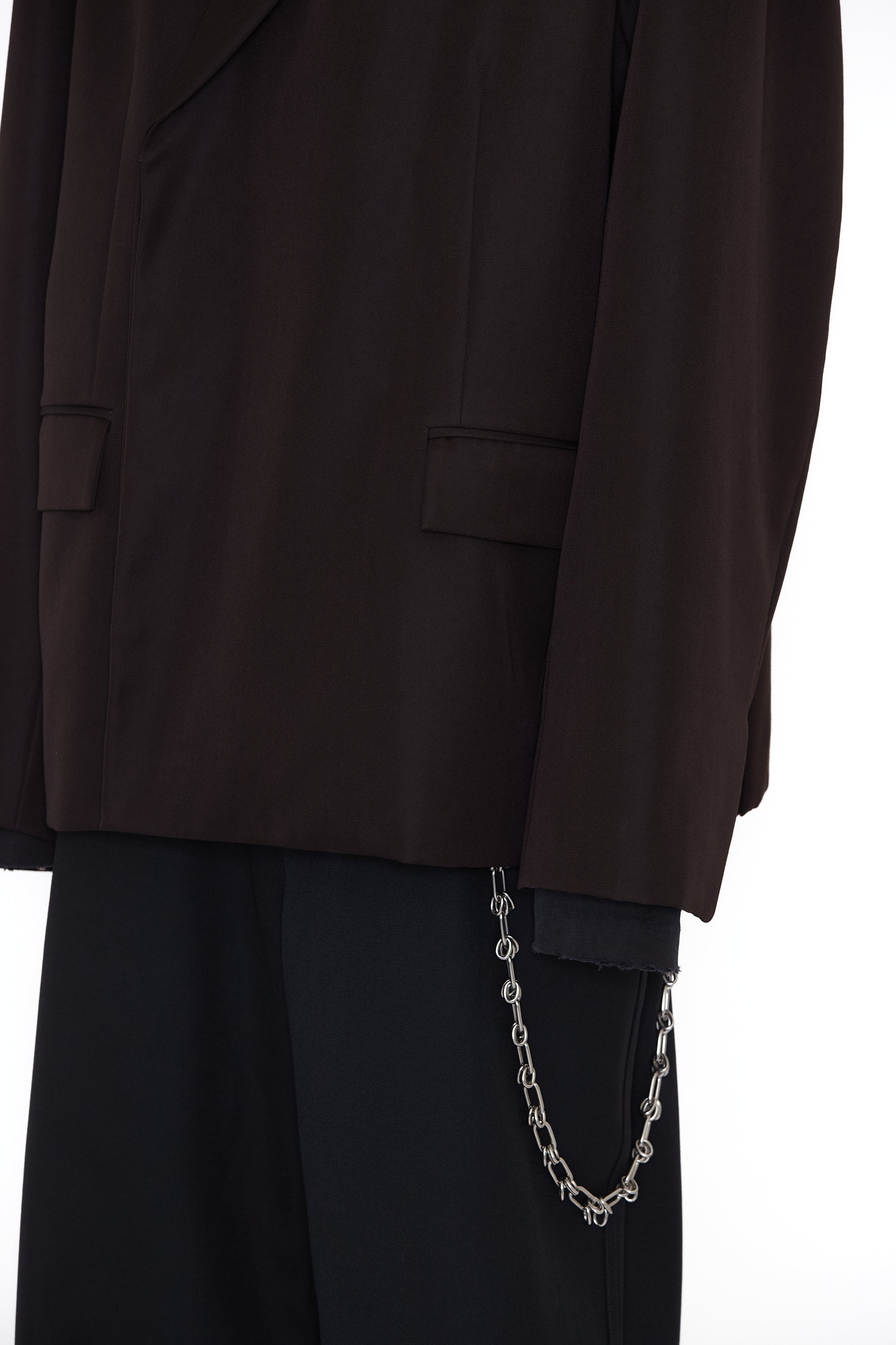 BROWN DOUBLE BREASTED OVERSIZED JAZZ BLAZER