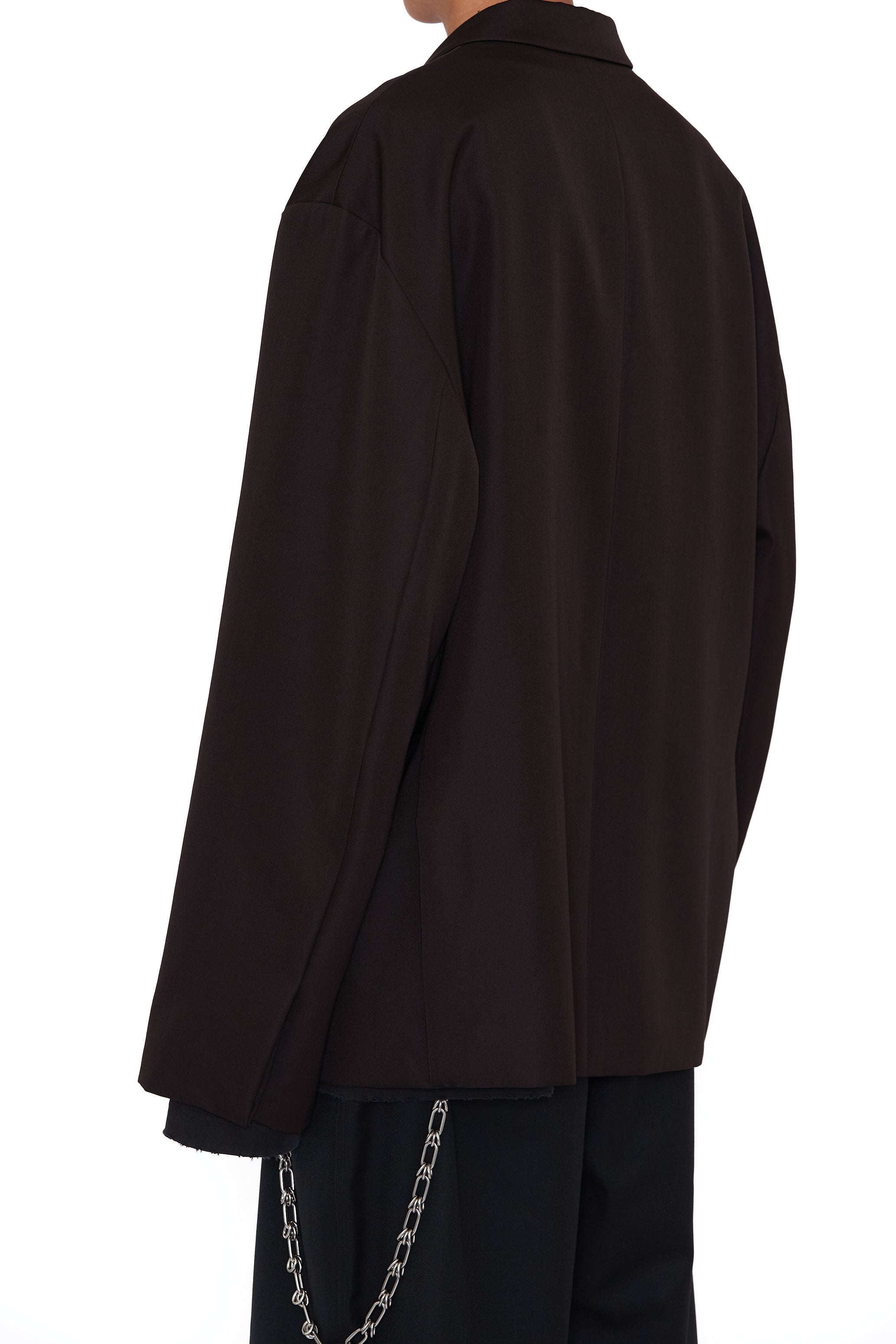 BROWN DOUBLE BREASTED OVERSIZED JAZZ BLAZER