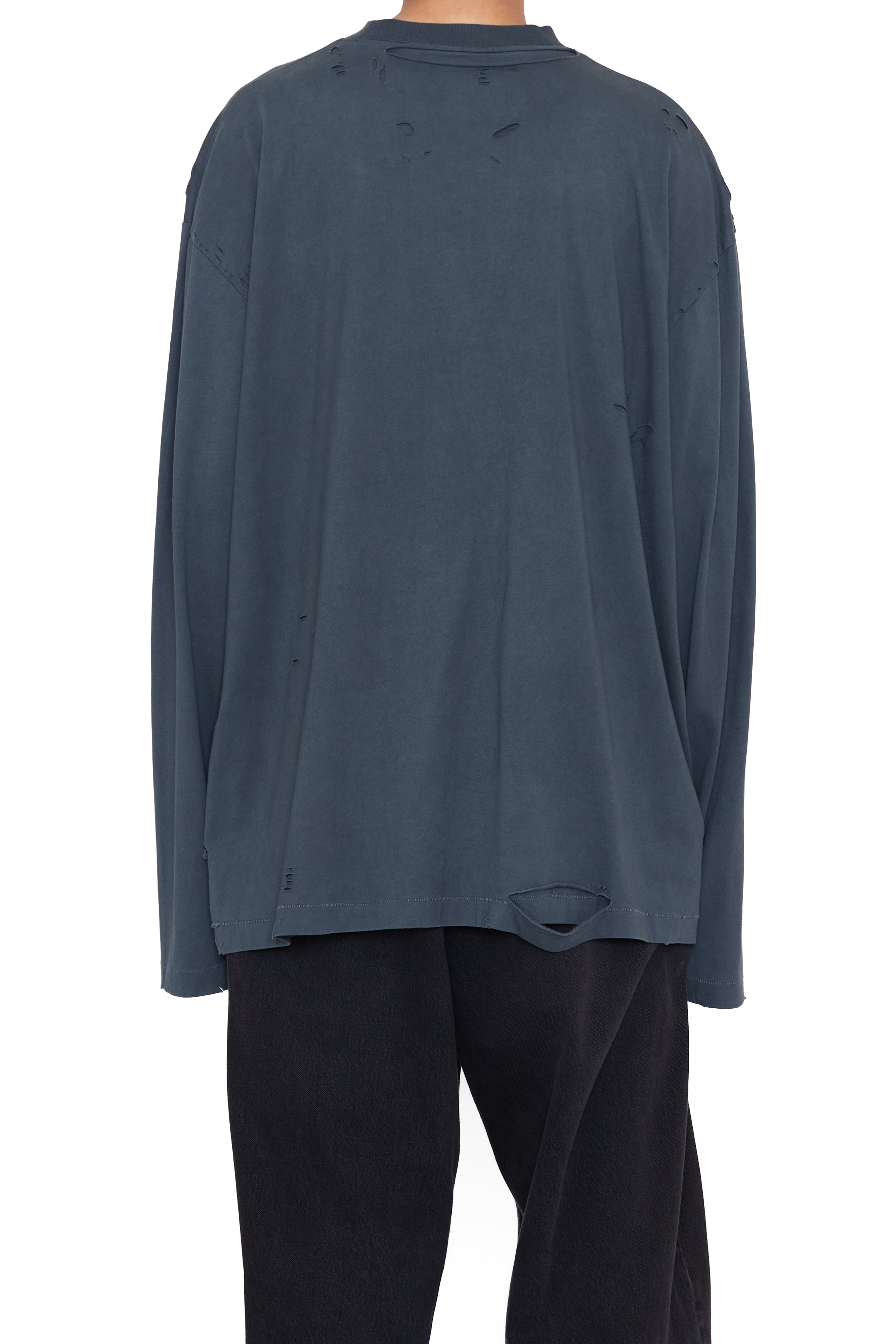 Load image into Gallery viewer, ASH GREY AGING GRAFFITI PRINTED DOUBLE LAYERED DESTROYED T-SHIRT