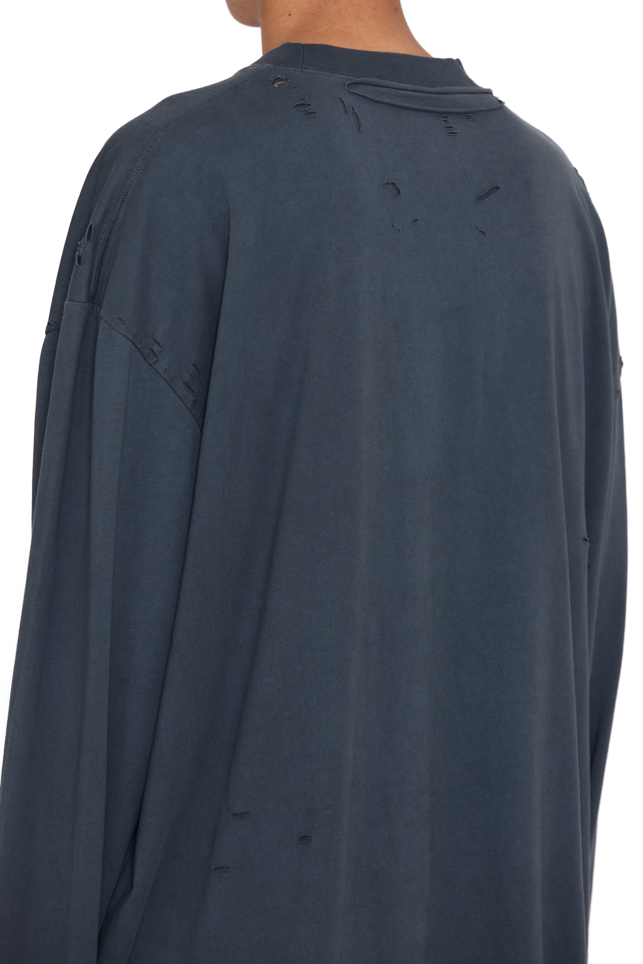 Load image into Gallery viewer, ASH GREY AGING GRAFFITI PRINTED DOUBLE LAYERED DESTROYED T-SHIRT