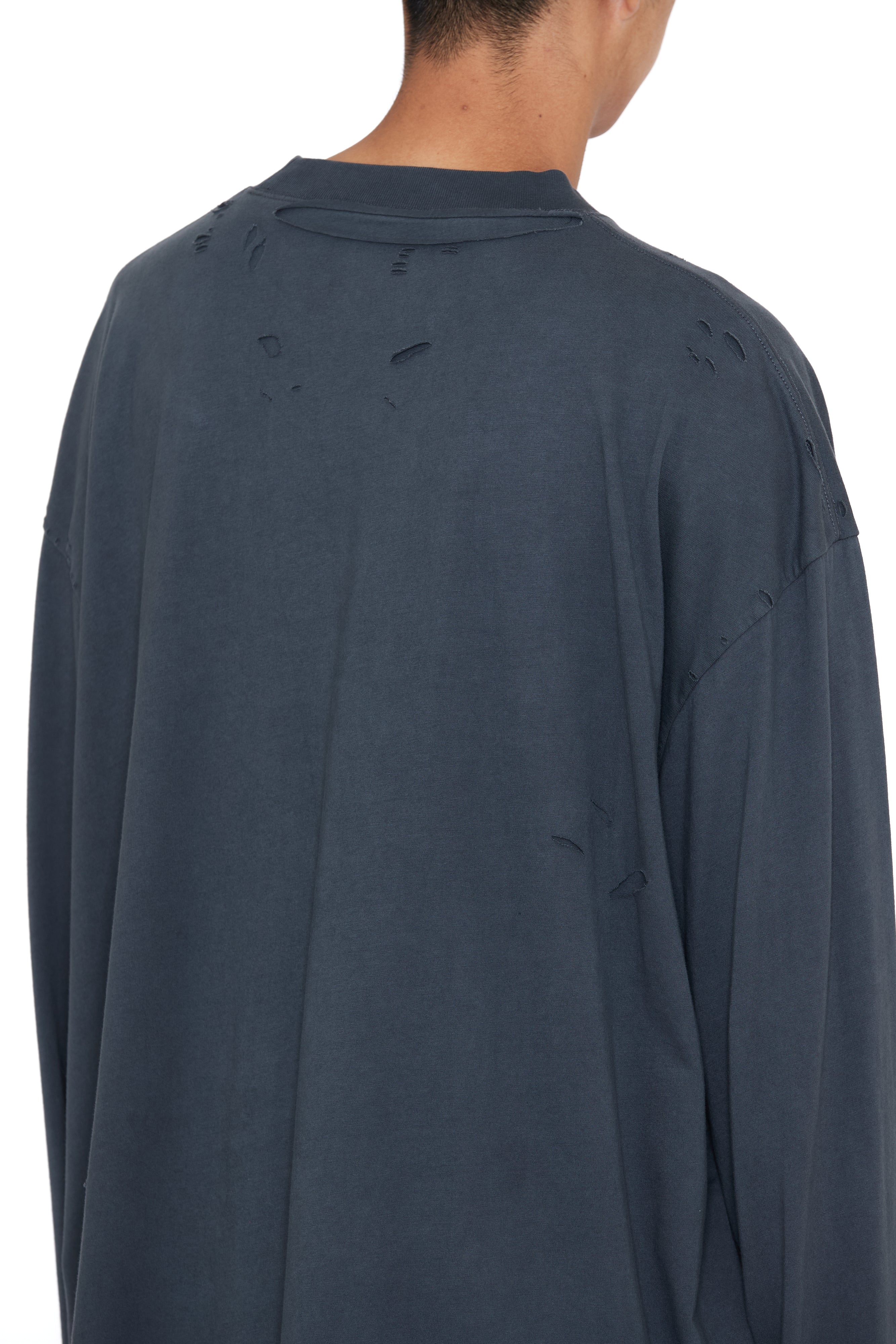 Load image into Gallery viewer, ASH GREY AGING GRAFFITI PRINTED DOUBLE LAYERED DESTROYED T-SHIRT