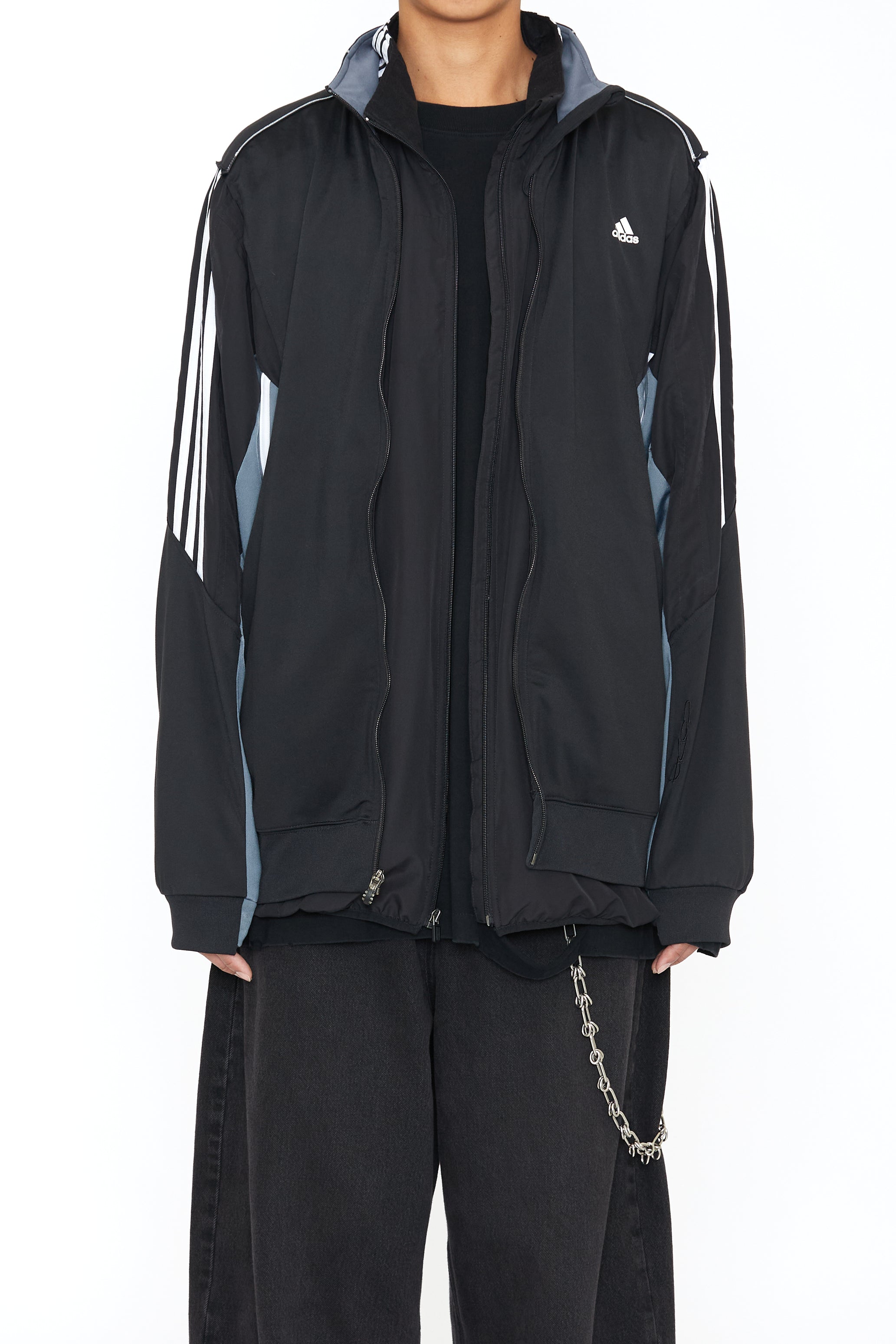 RECONSTRUCTED 2IN1 DOUBLE LAYER HYBRID VINTAGE TRACK JACKET
