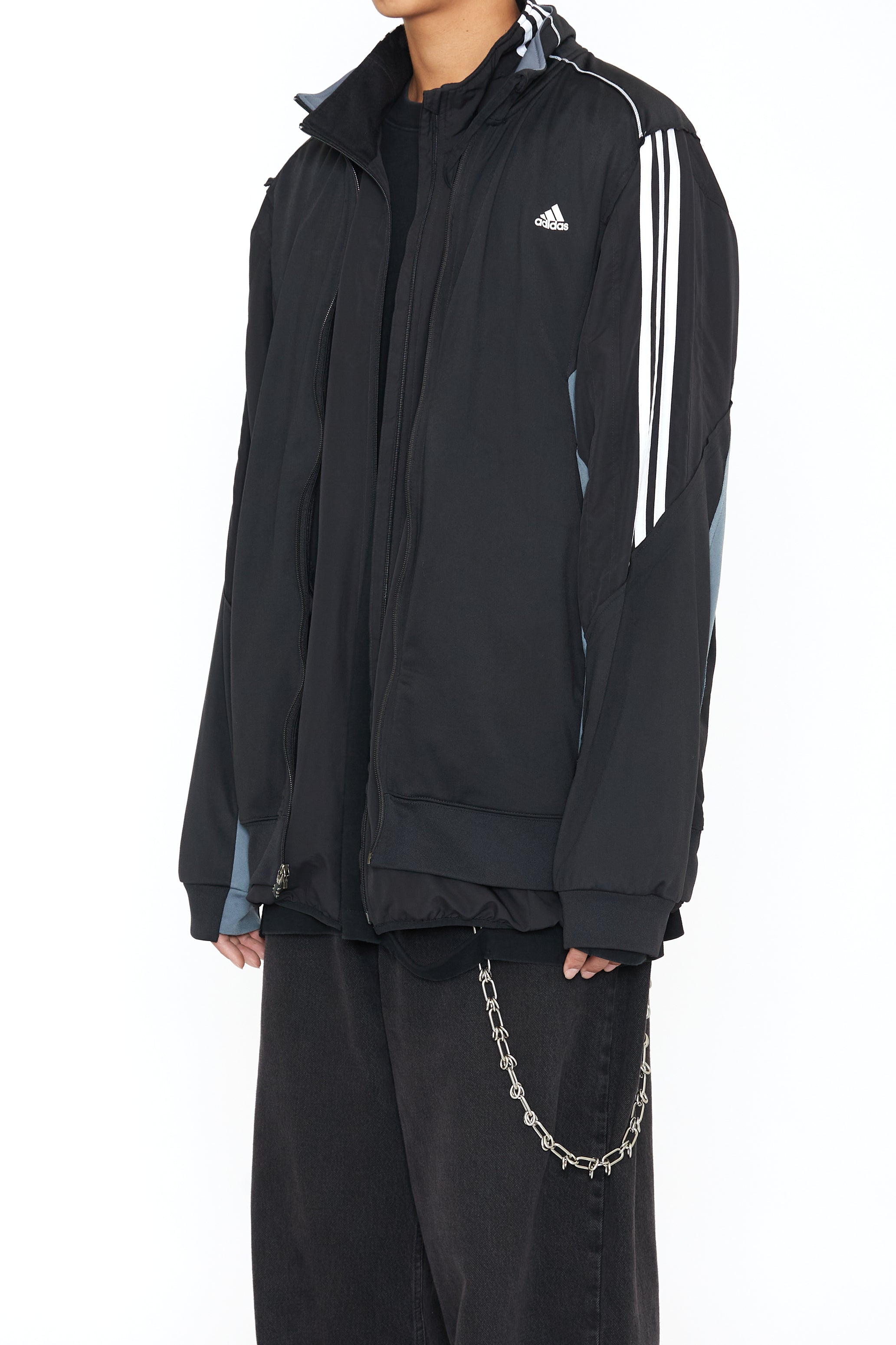 RECONSTRUCTED 2IN1 DOUBLE LAYER HYBRID VINTAGE TRACK JACKET