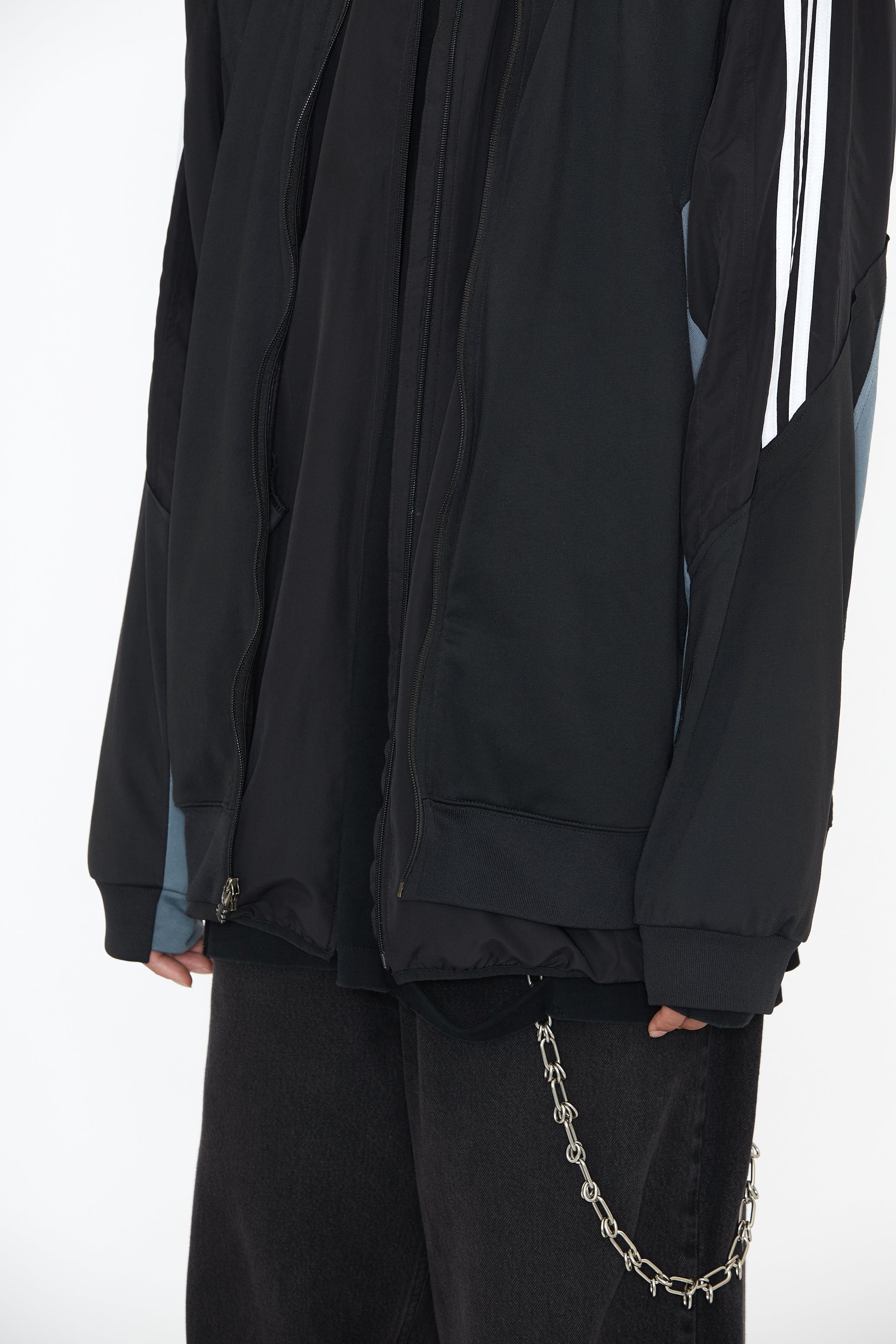 RECONSTRUCTED 2IN1 DOUBLE LAYER HYBRID VINTAGE TRACK JACKET