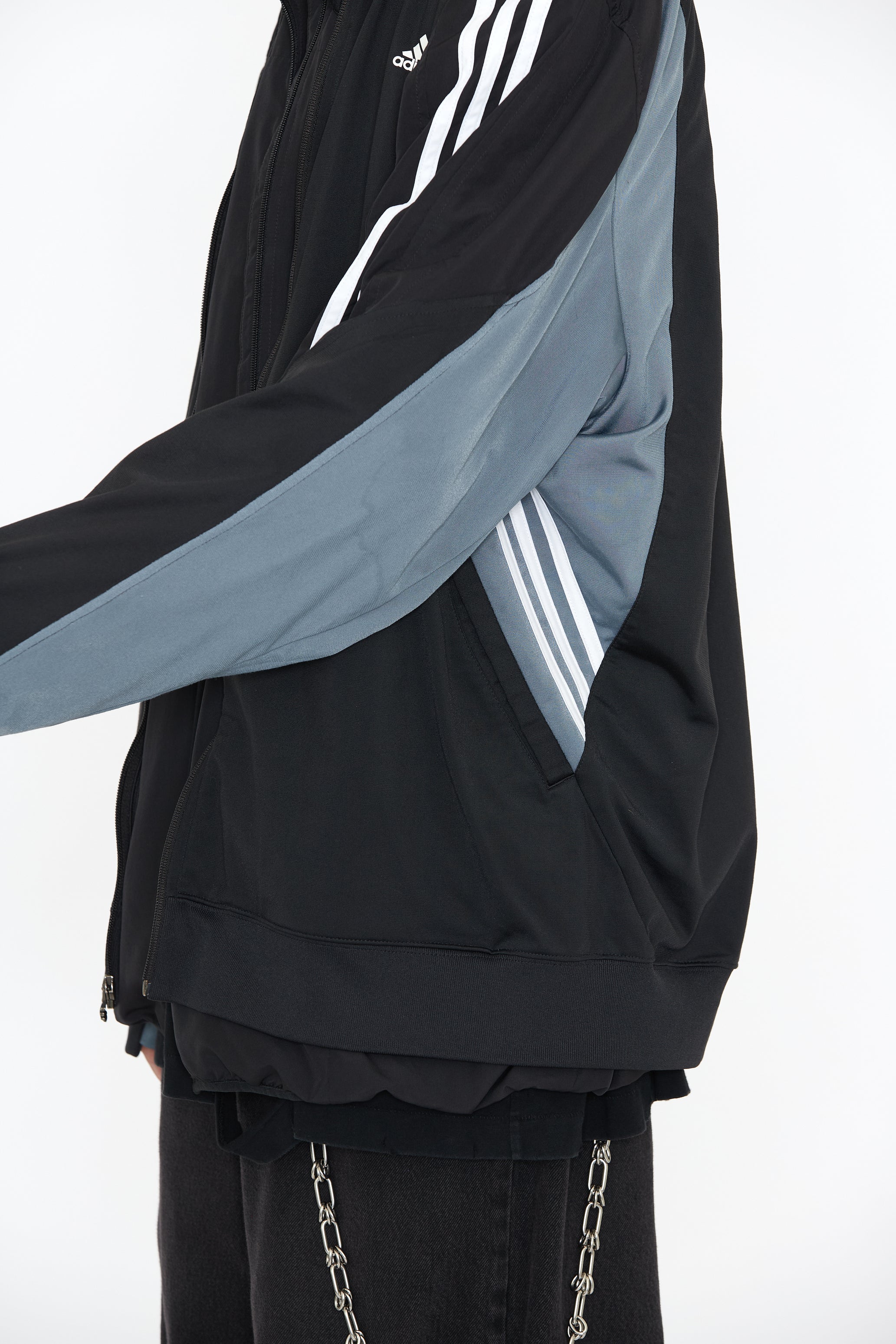 RECONSTRUCTED 2IN1 DOUBLE LAYER HYBRID VINTAGE TRACK JACKET