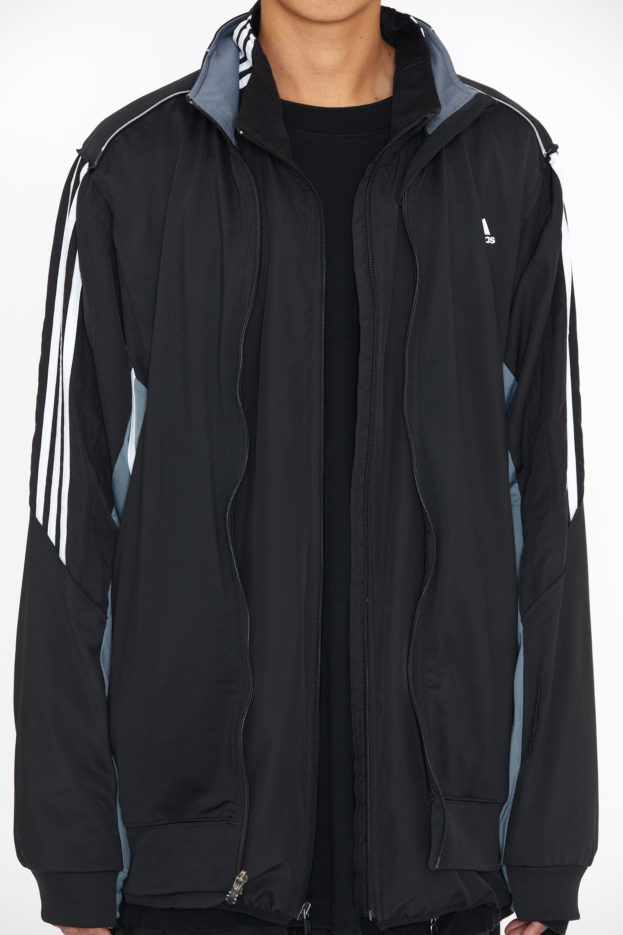 RECONSTRUCTED 2IN1 DOUBLE LAYER HYBRID VINTAGE TRACK JACKET