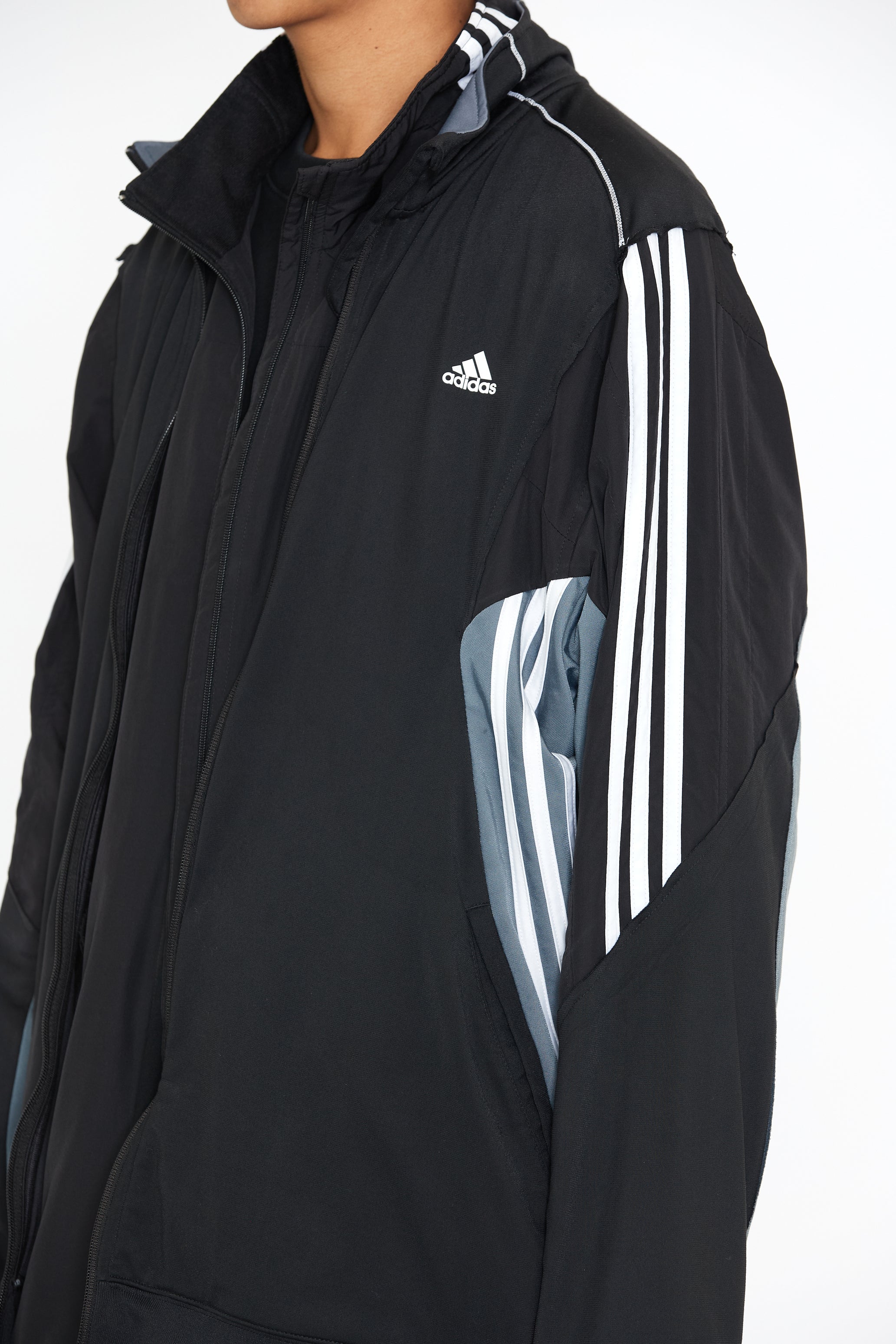 RECONSTRUCTED 2IN1 DOUBLE LAYER HYBRID VINTAGE TRACK JACKET