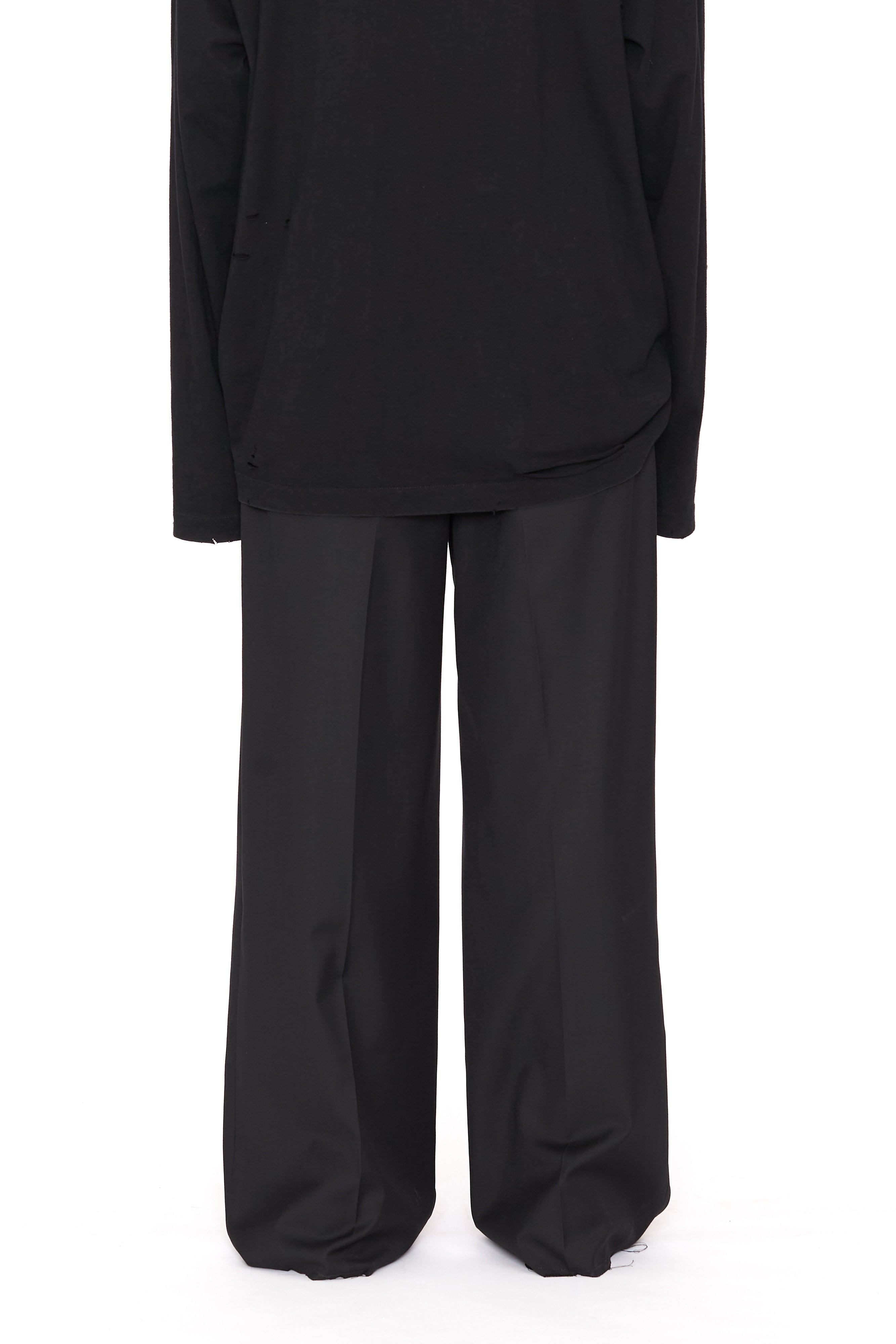 Load image into Gallery viewer, BLACK BREAK CUT PLEATED LENTO SLACK