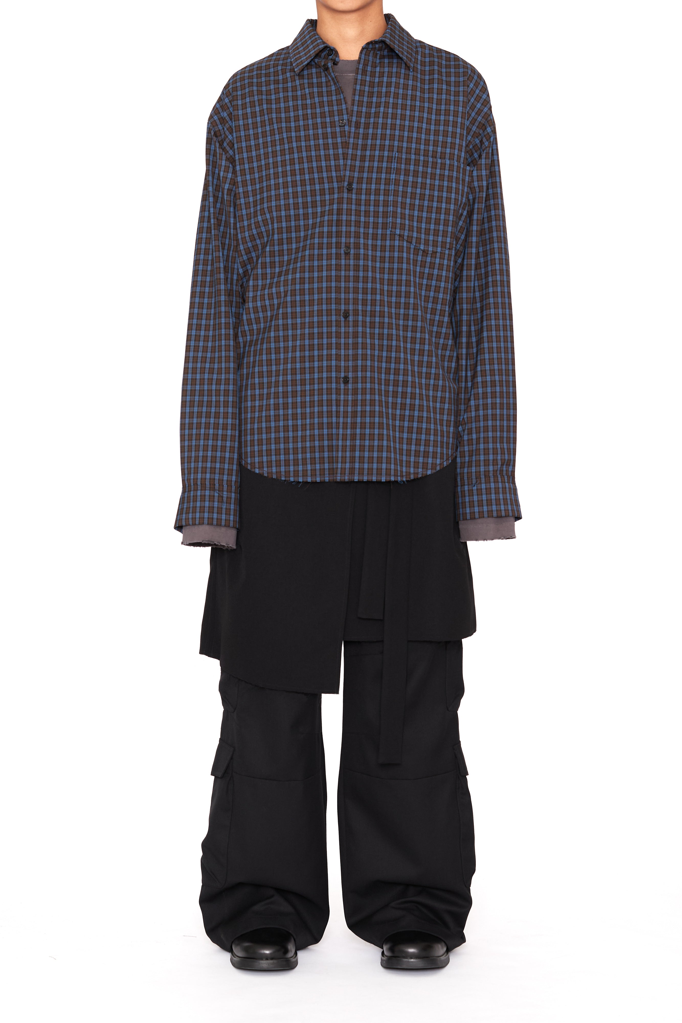 Load image into Gallery viewer, BLACK WOOL POLY GABARDINE WRAP SKIRT