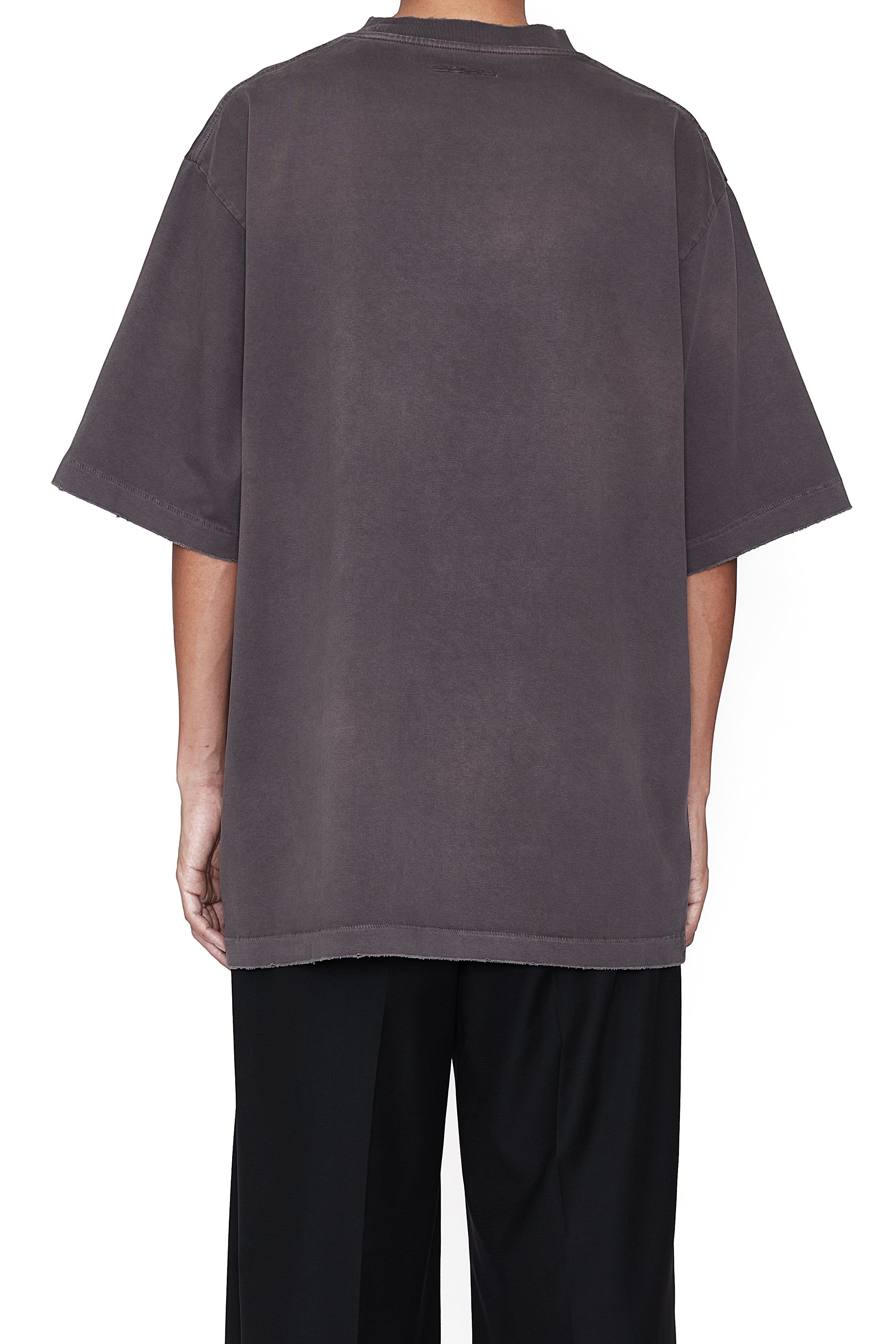 Load image into Gallery viewer, GREY WASHED DISTRESSED AGING GRAFFITI PRINTED SHORT SLEEVE T-SHIRT