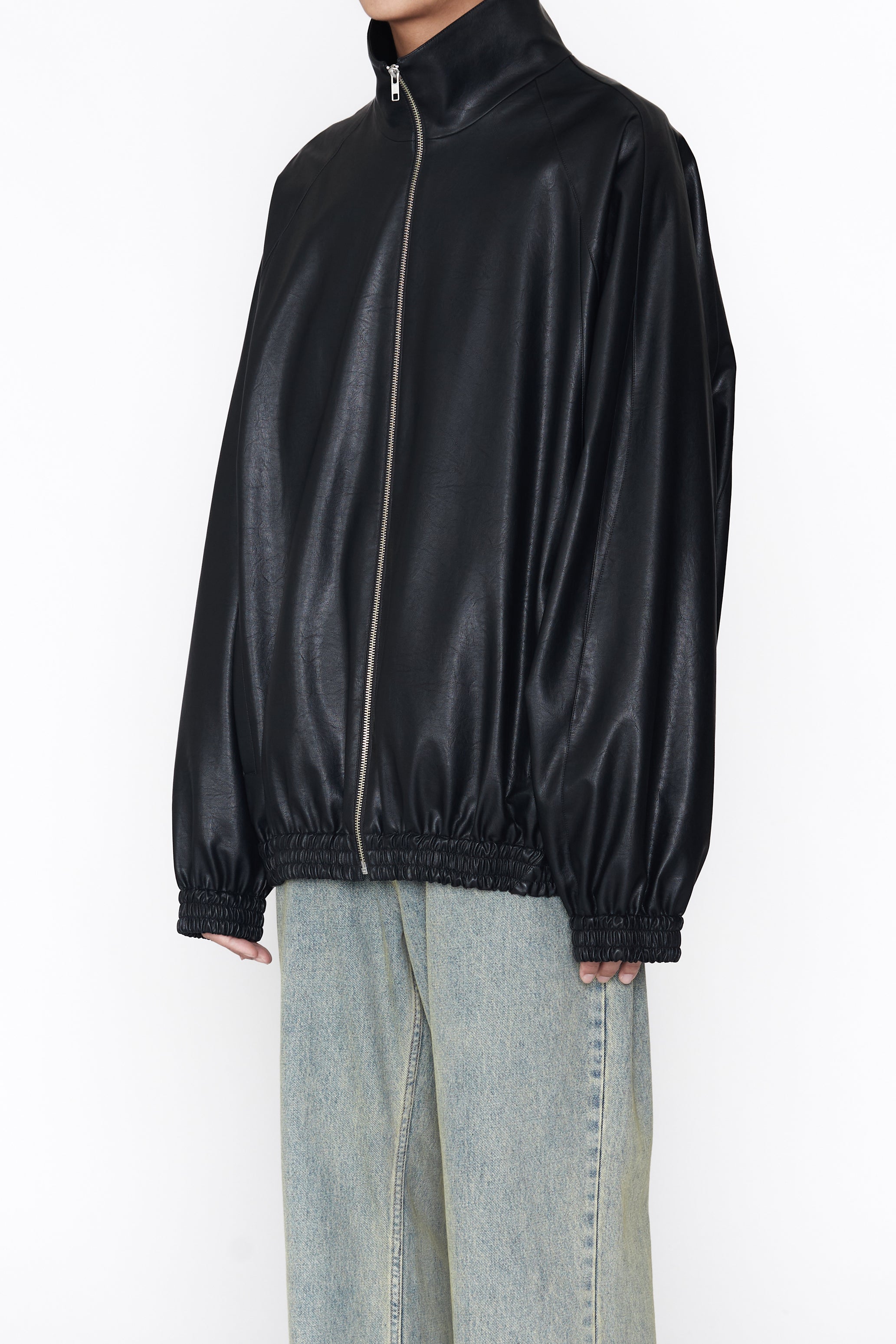BLACK SYNTHETIC LEATHER ALL WEATHER PRO SPORTS JACKET