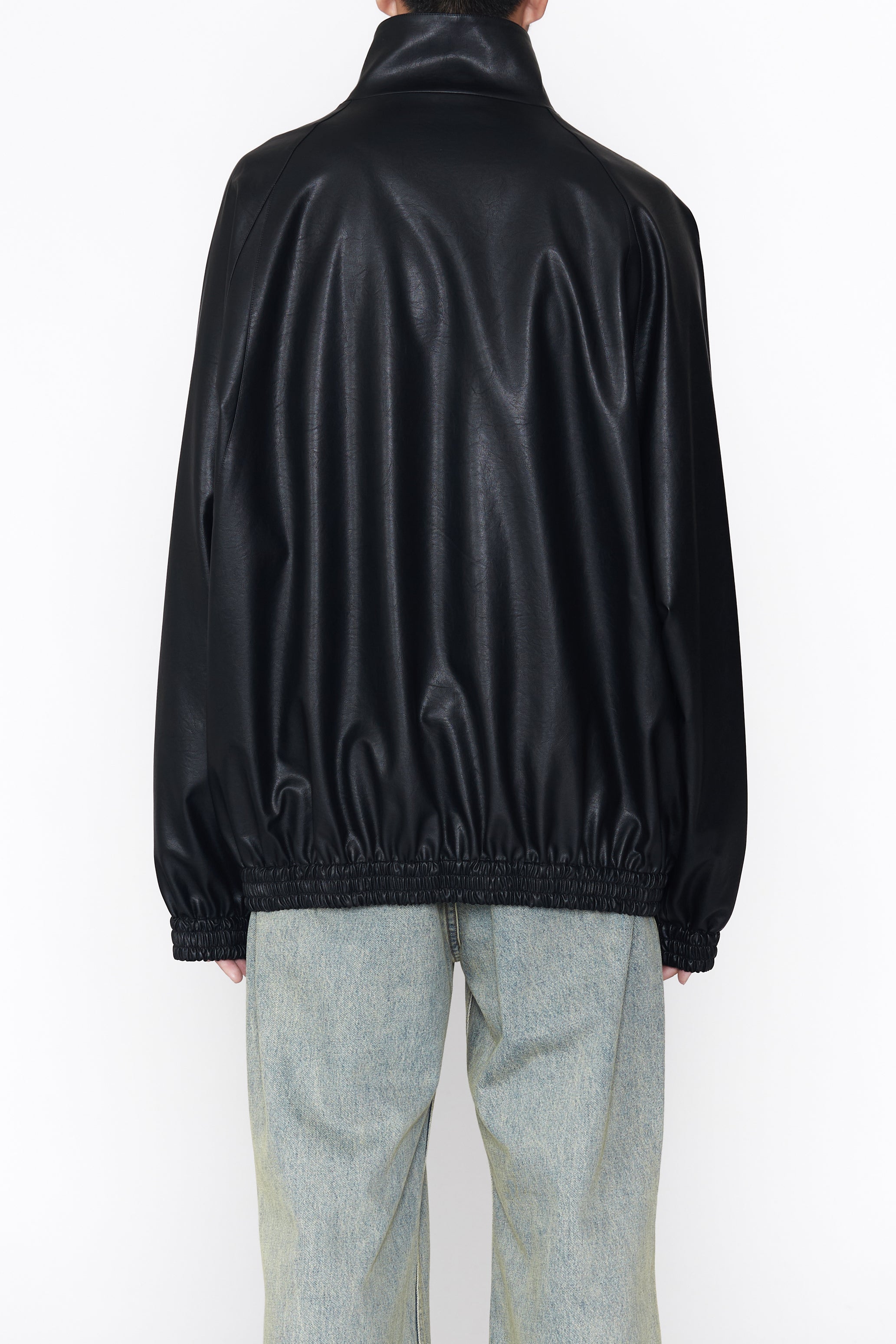BLACK SYNTHETIC LEATHER ALL WEATHER PRO SPORTS JACKET