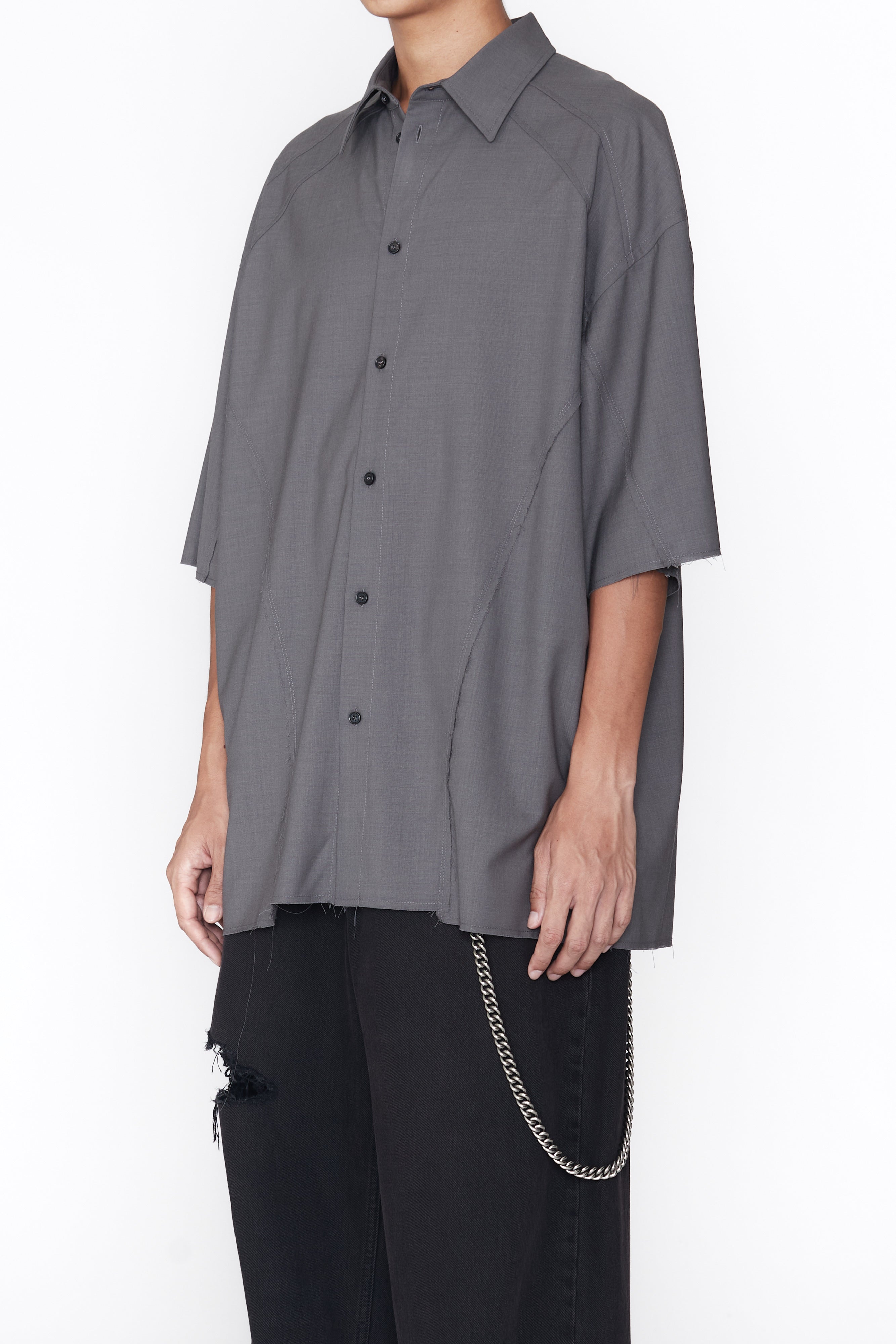 Load image into Gallery viewer, DUST GREY WOOL POLY RECONSTRUCTED PRO SPORTS SHIRT