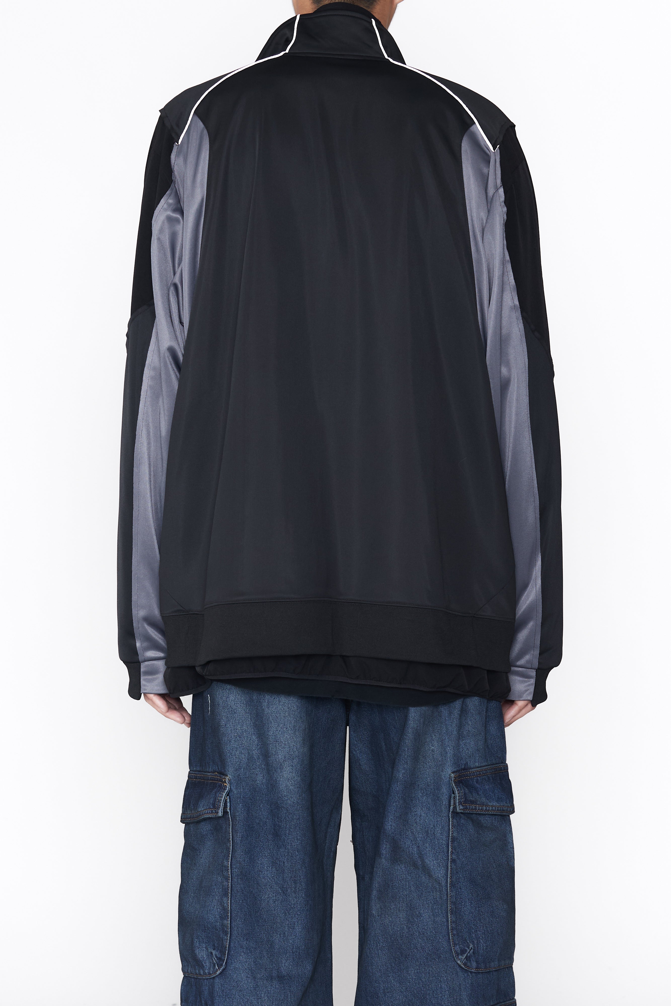 Load image into Gallery viewer, BLACK 2IN1 DOUBLE LAYER HYBRID TRACK JACKET
