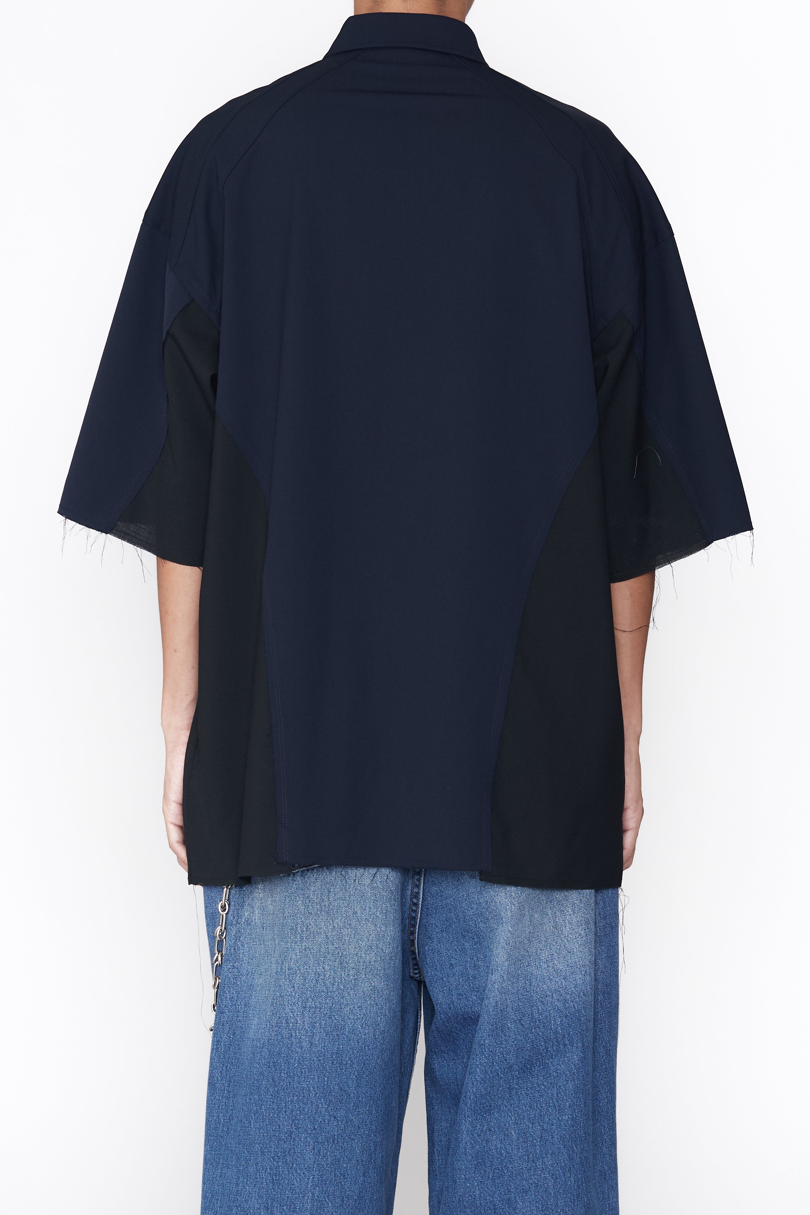 Load image into Gallery viewer, NAVY WOOL POLY RECONSTRUCTED PRO SPORTS SHIRT