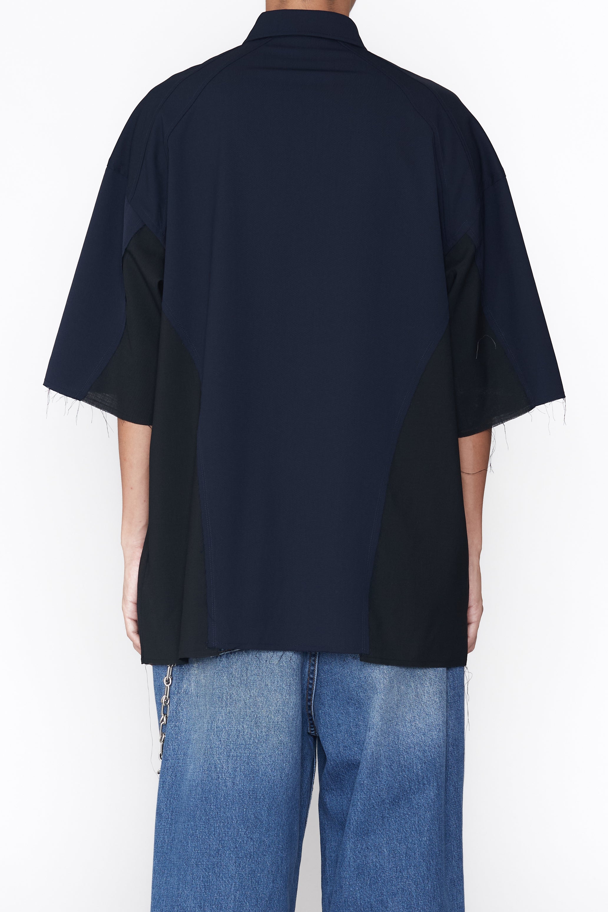 NAVY WOOL POLY RECONSTRUCTED PRO SPORTS SHIRT