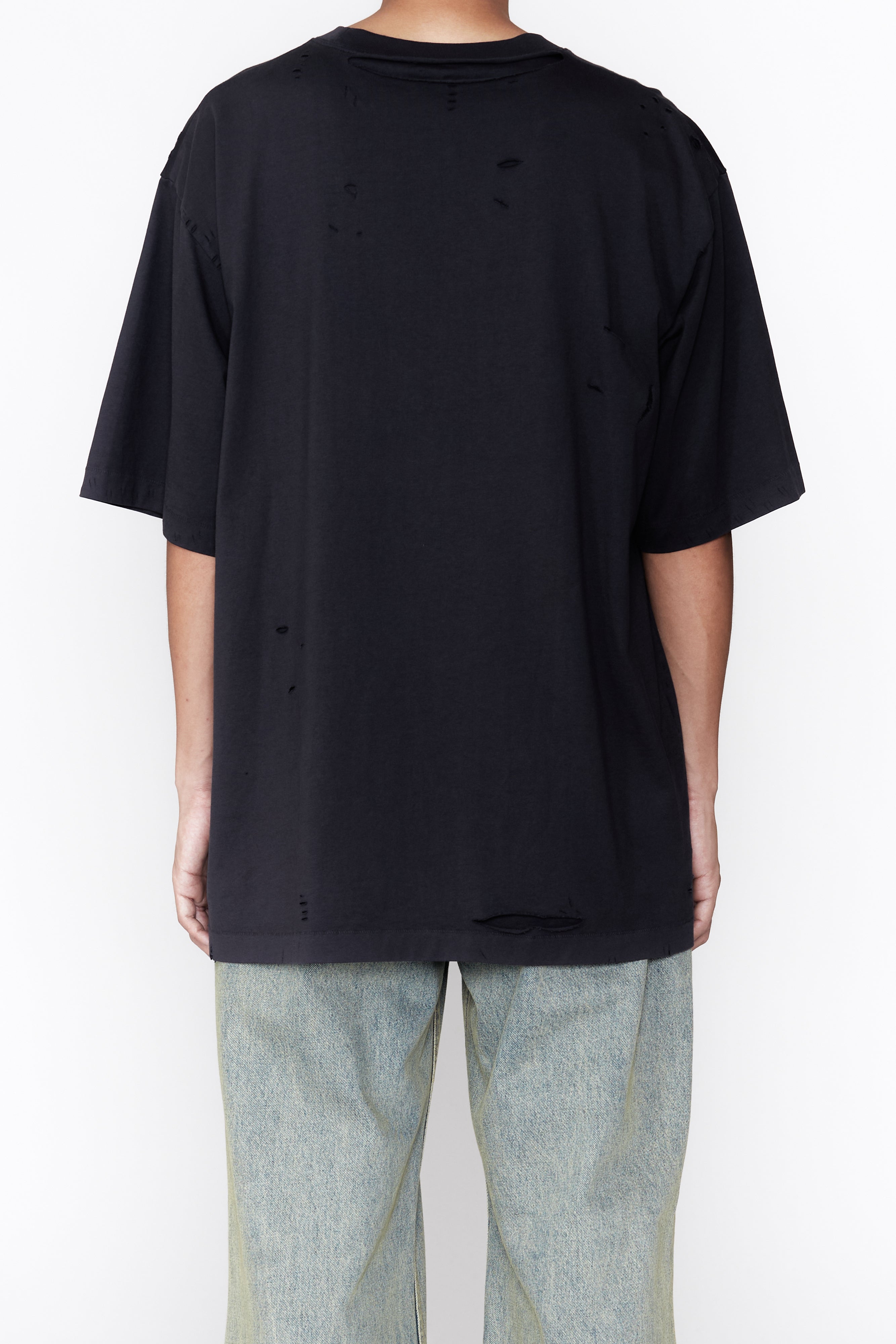 Load image into Gallery viewer, BLACK AGING DESTROYED SHORT SLEEVE T-SHIRT