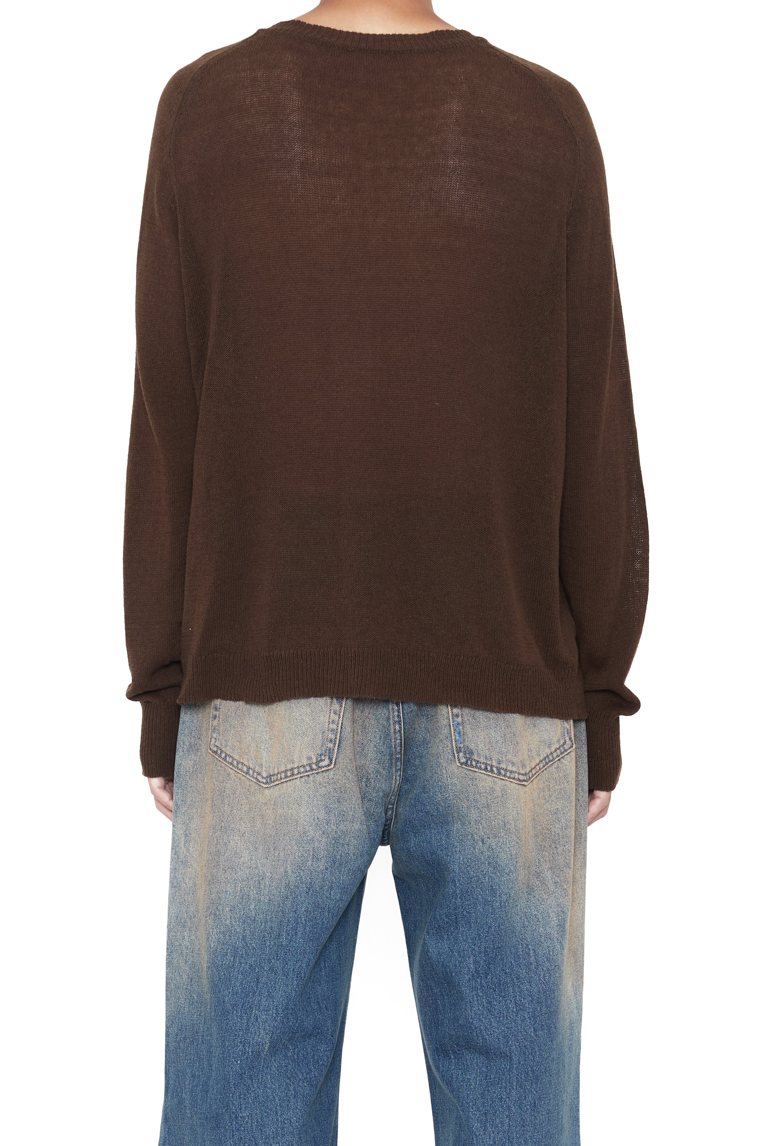 Load image into Gallery viewer, BROWN SHRUNKEN V-NECK PULLOVER