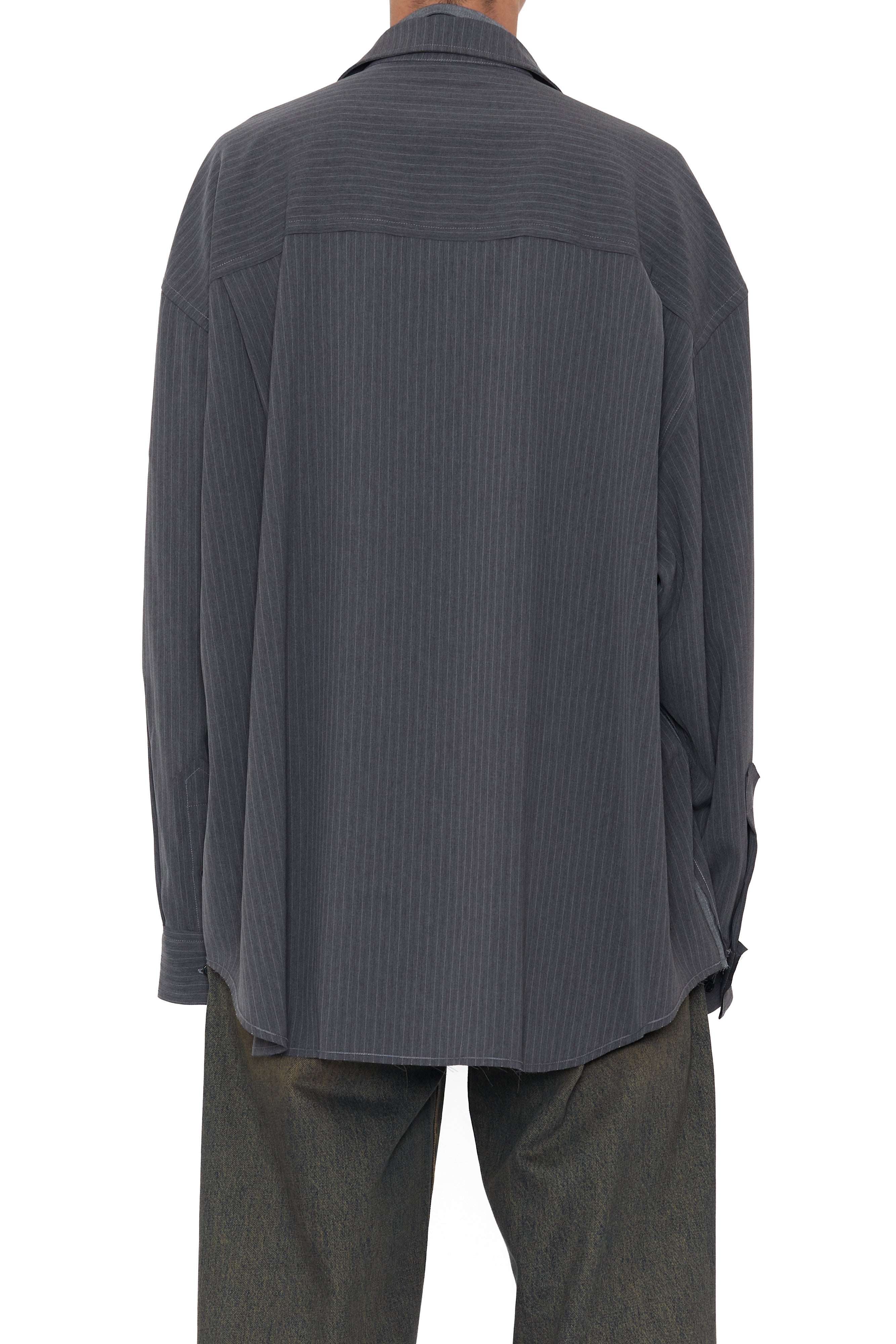 Load image into Gallery viewer, GREY WOOL POLY 2IN1 DOUBLE LAYERED REVERSIBLE HYBRID SHIRT