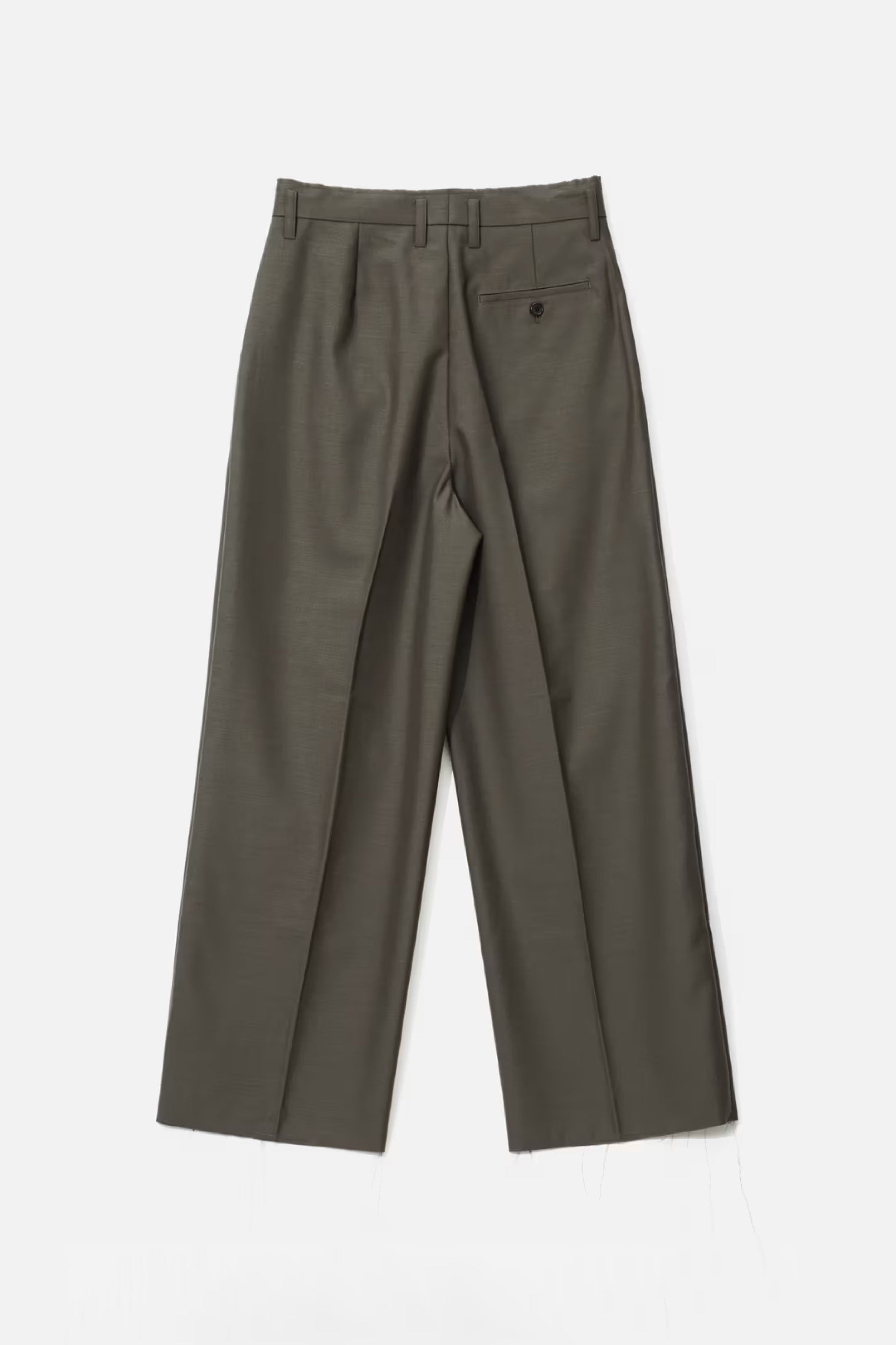 BROWN WOOL POLY INVERTED TUCKS SLACKS